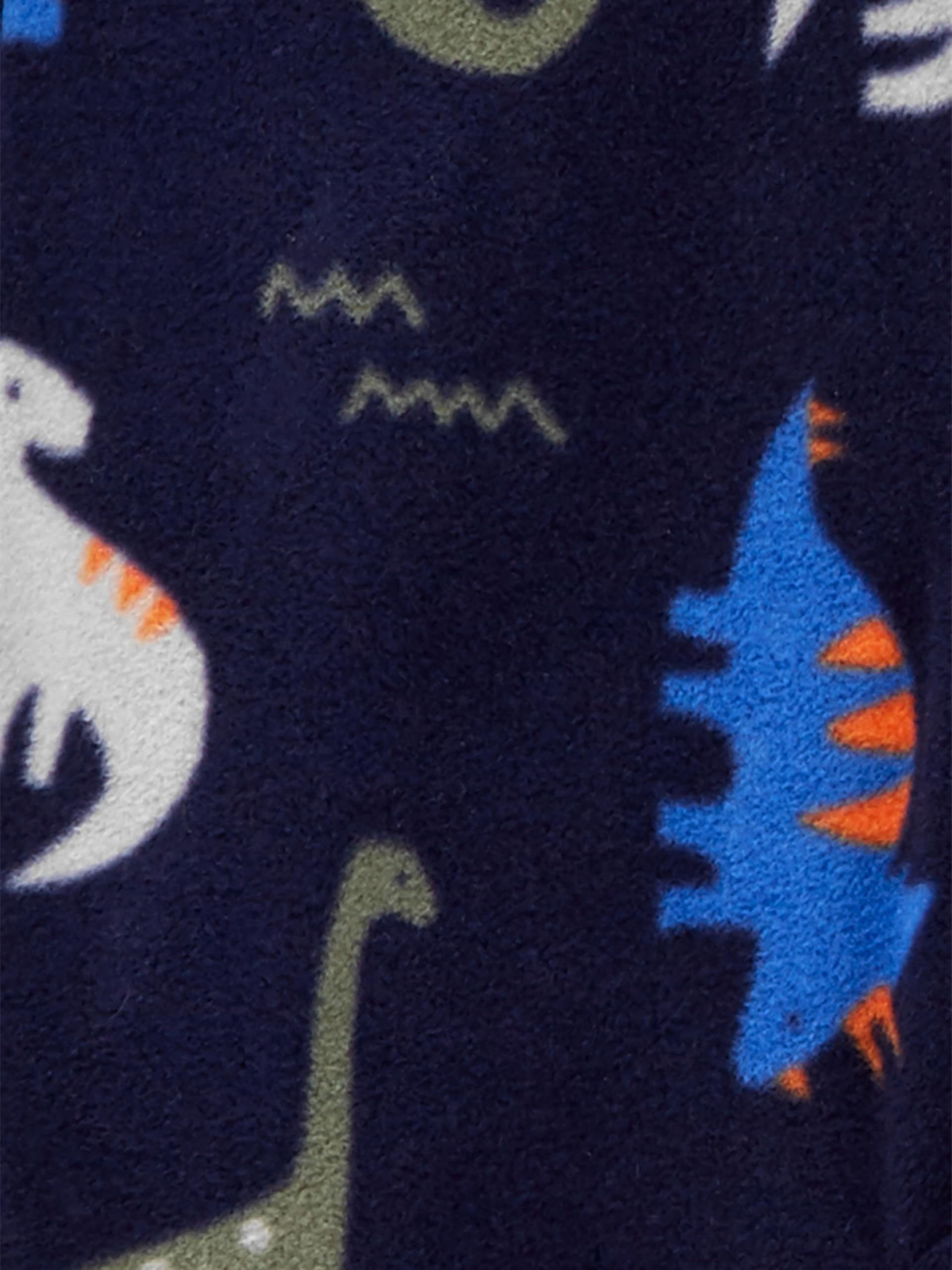 Simple Joys by Carter's Baby Boys' 2-Pack Fleece Footed Sleep and Play, Blue Dinosaur/Grey Stripe, 0-3 Months