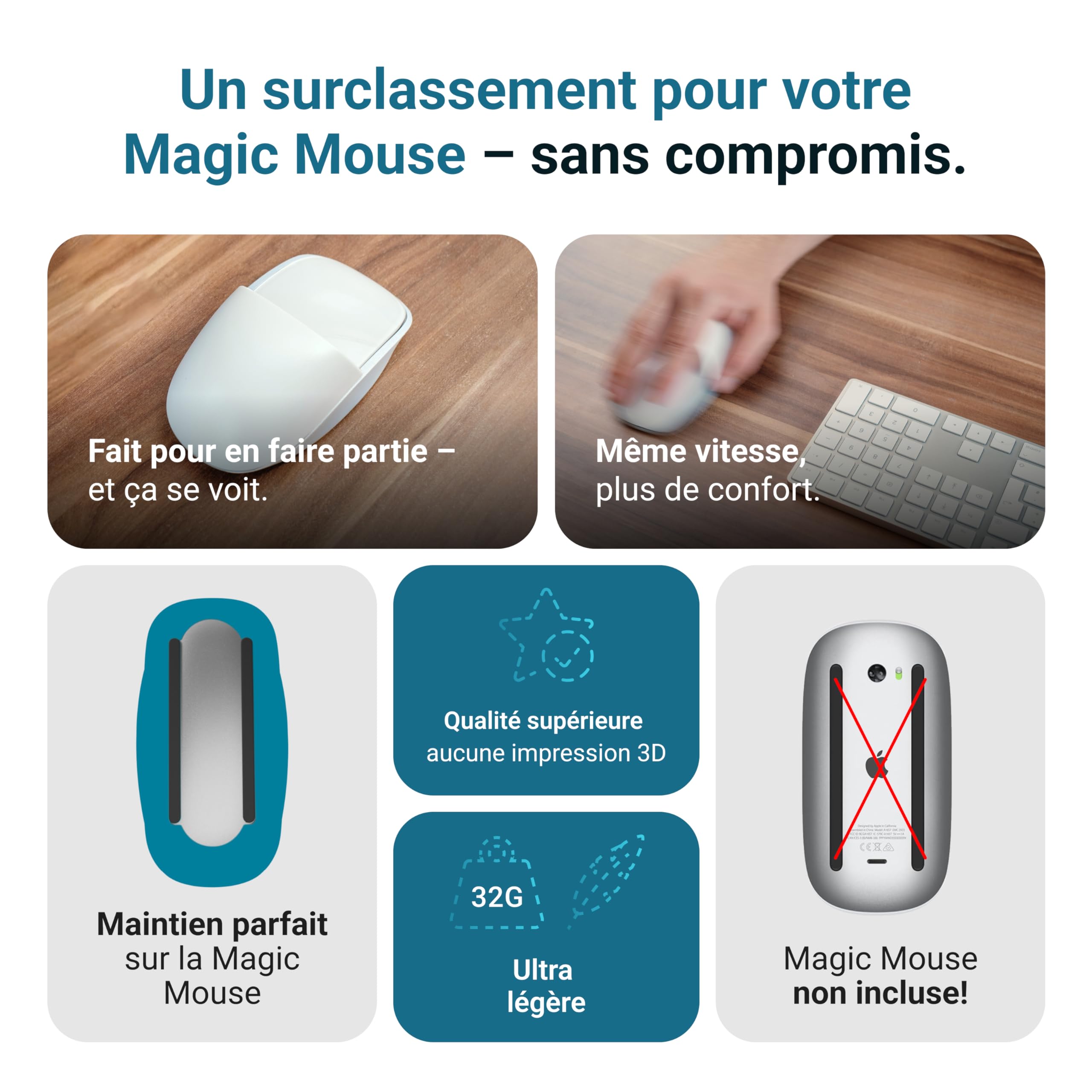 Étui pour Apple Magic Mouse | Étui Magic Mouse pratique | Compatible avec chaque Apple Souris