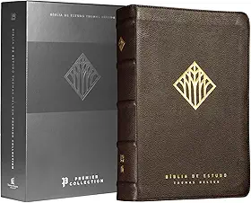 Bíblia de Estudo Thomas Nelson NVI, Capa em couro legítimo marrom, Leitura Perfeita, Premier Collection | Bíblia com mais de 50 mil recursos