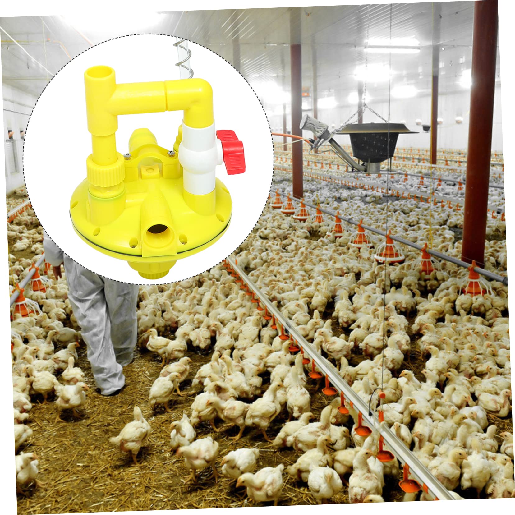 UKCOCO Regolatore di Pressione Acqua per Abbeveratoio Automatico Polli, Valvola in Plastico Giallo, Design Leggero Adatto a Fontane per Acqua e Macchine da Bere