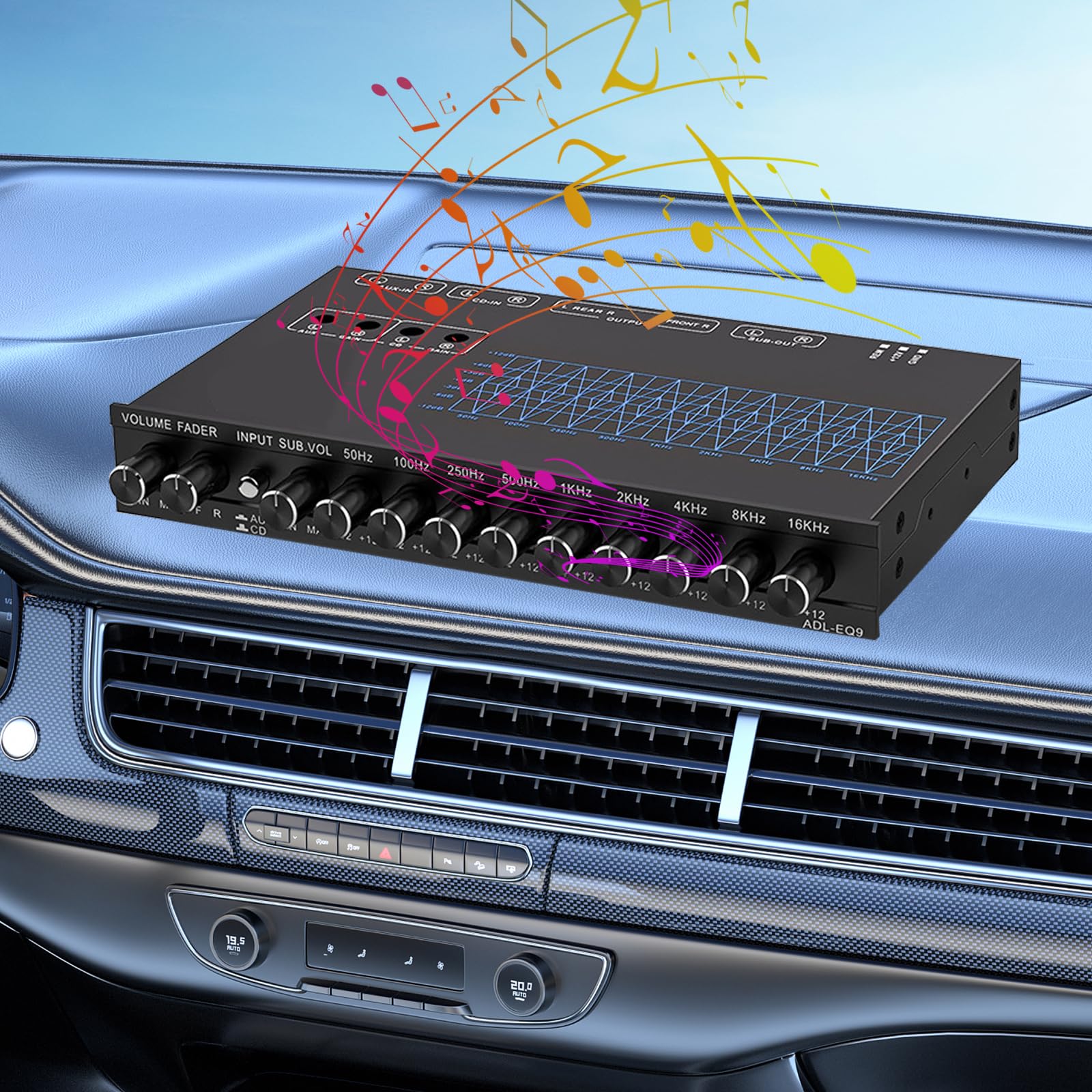 Aisny ADL-EQ9 Equalizzatore Audio HiFi 9 Bande Preamplificatore Stereo Professionale
