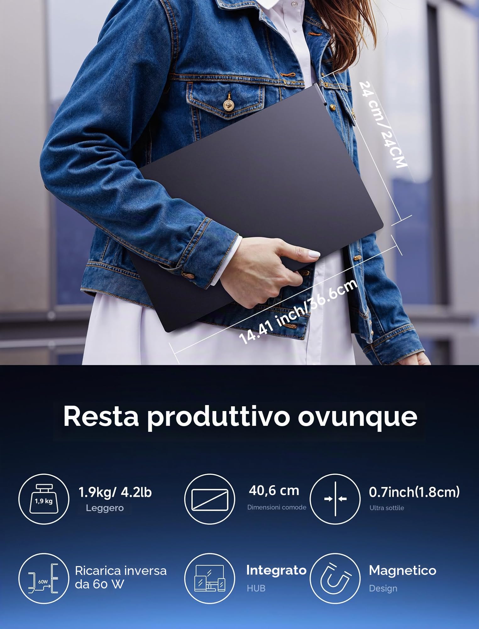 JSAUX FlipGo 16" Touchscreen Monitor Portatile a Doppio Schermo, 2.5K Doppio Estensore di Schermo Portatile, Triplo Schermo Touch Compatibile con Windows, Connessione a cavo unico/Design Magnetico
