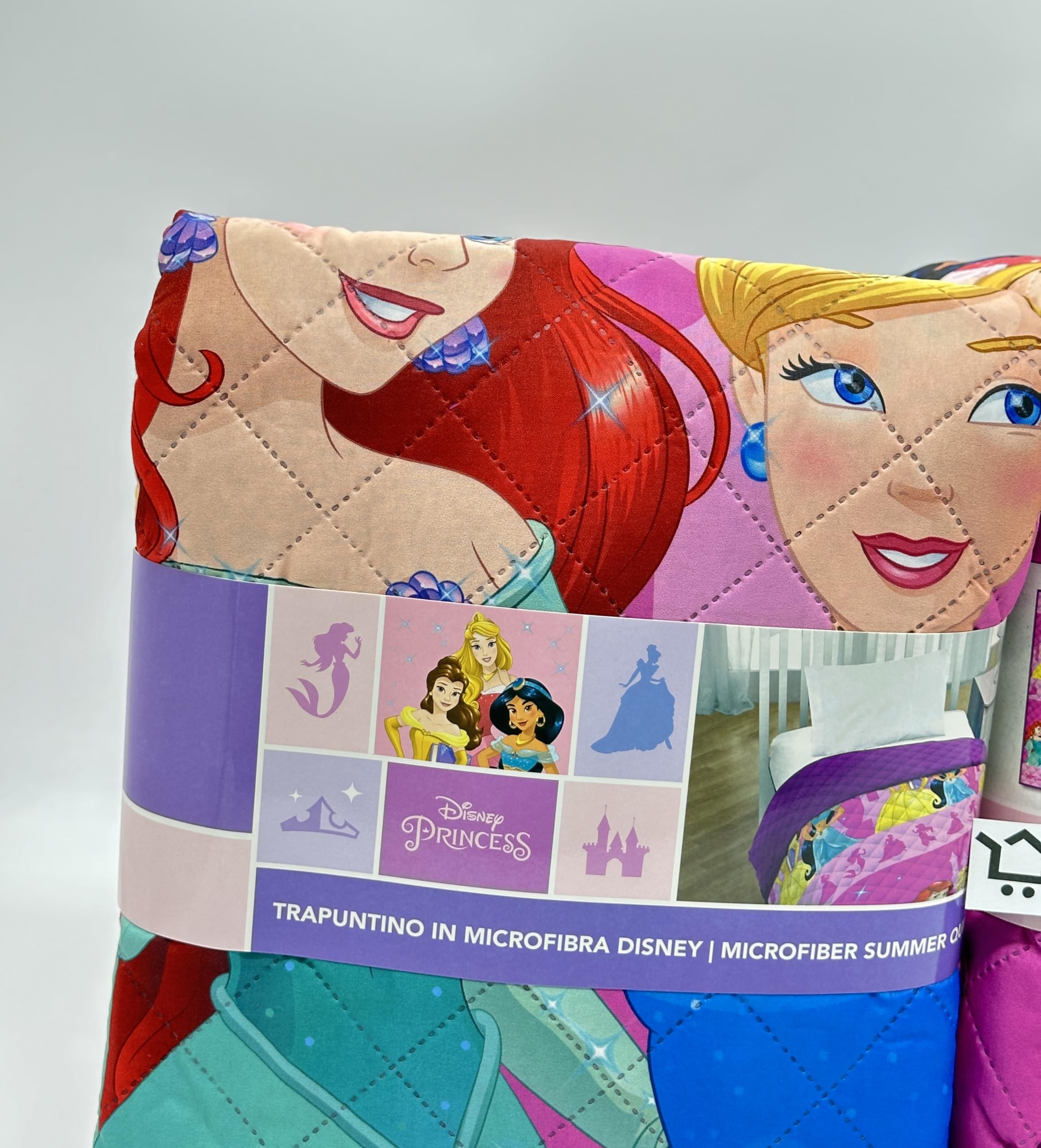 Riad Arredo Trapuntino Singolo Primaverile Estivo Cartoni Animati Morbida Microfibra - Copriletto Trapuntato Leggero Bambini (Principesse)