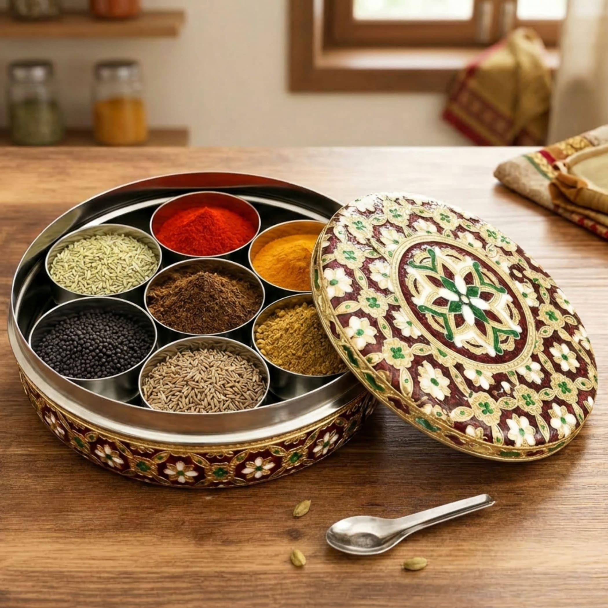 Amazon.com: LOVENSPIRE Stainless Steel Meenakari Spice Box