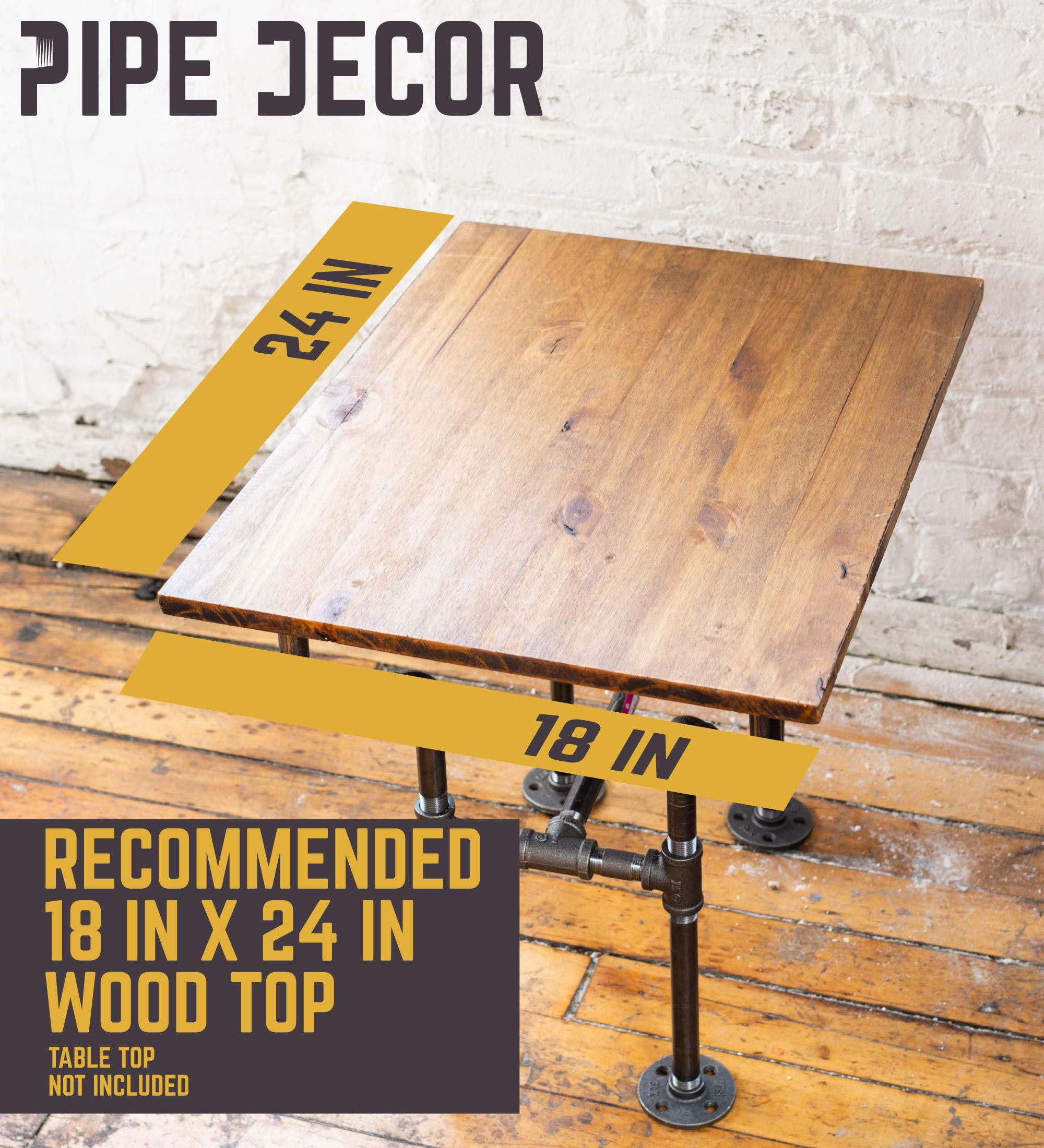 Industrial Pipe Decor Table Leg Set, Rustic End Table Side Table Base