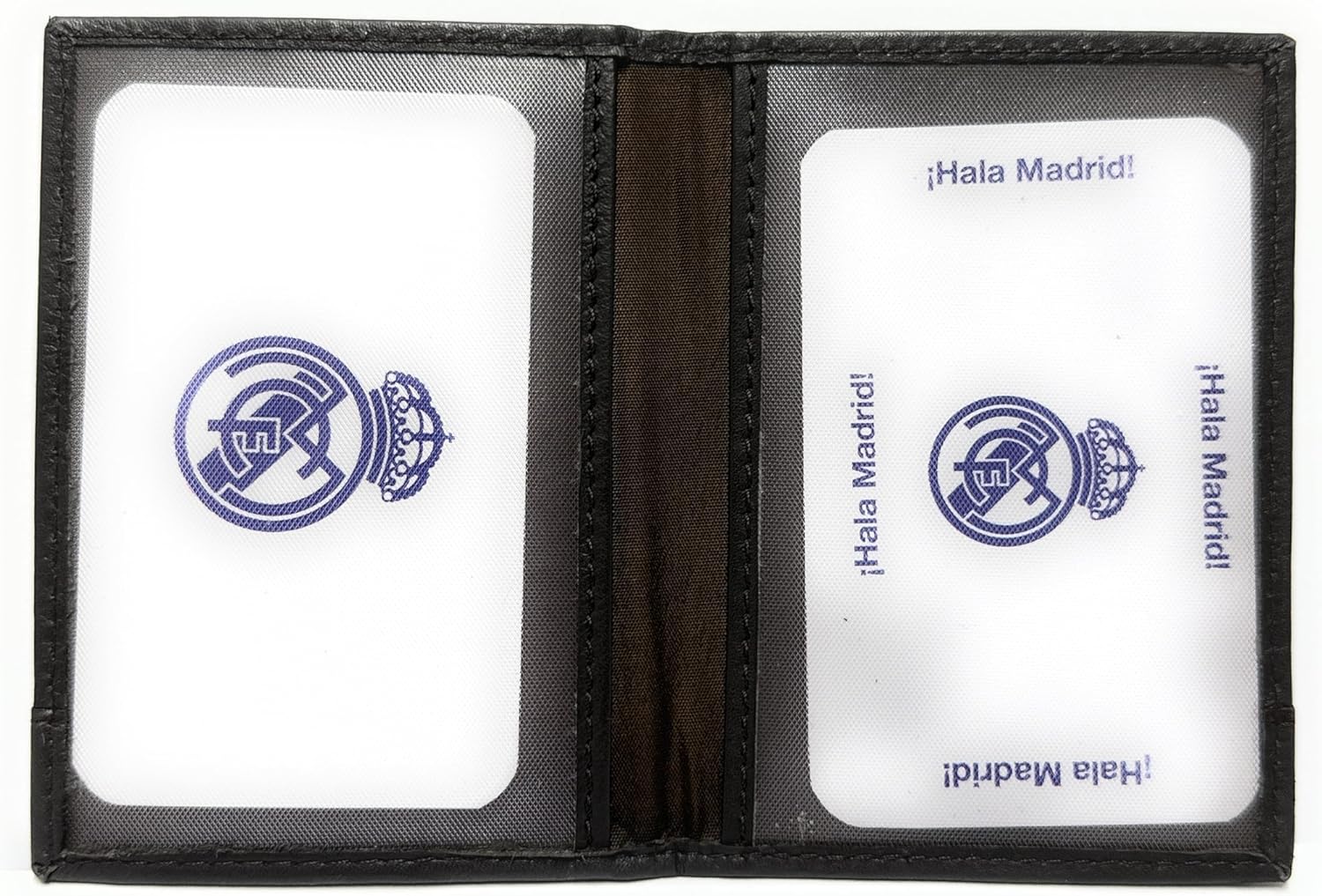 LUGUPELL Officiële portemonnee van Real Madrid, 100% echt leer met RFID-bescherming, exclusief design met clubwapen, cadeau voor heren., Meerkleurig, De mano, Klassiek