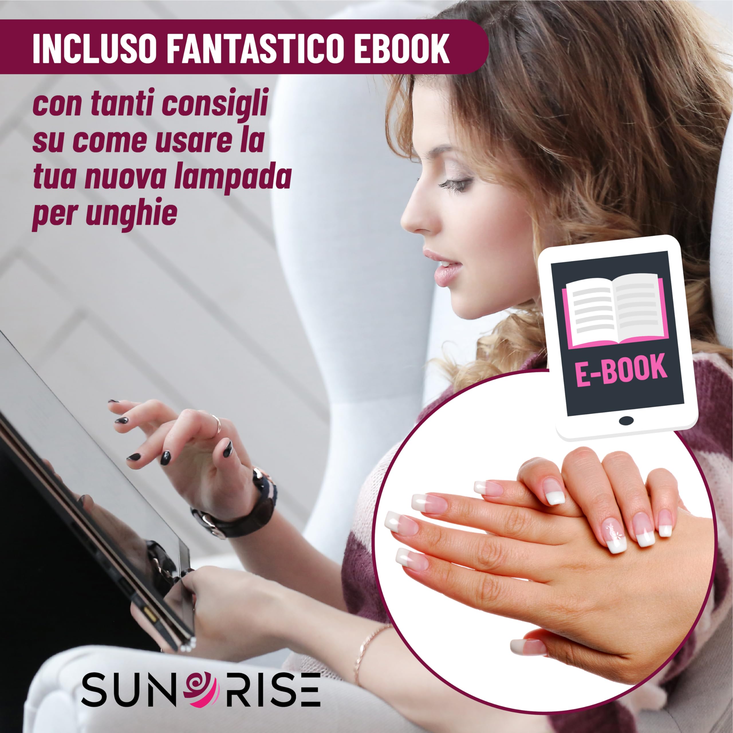 Lampada Uv Led Unghie - 5 Timer, Display, 45 Led, Sensore, 48W/220W - Fornetto Unghie Semipermanente, Professionale e Portatile - Lampada Led Unghie x Nail Art, Smalto Gel, Acrygel, Polygel