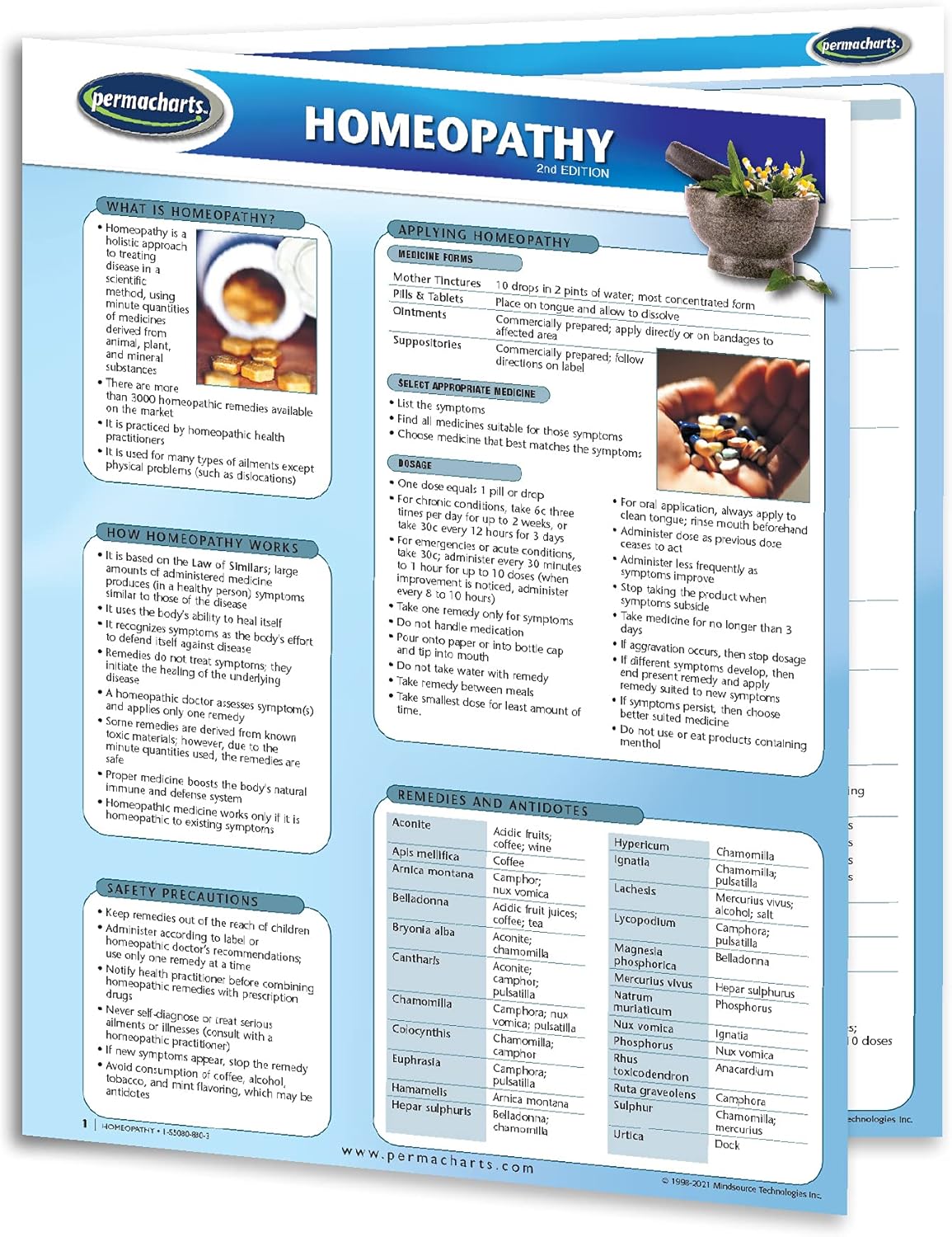Homeopathy Medicine Chart Quick Reference Guide by Permacharts