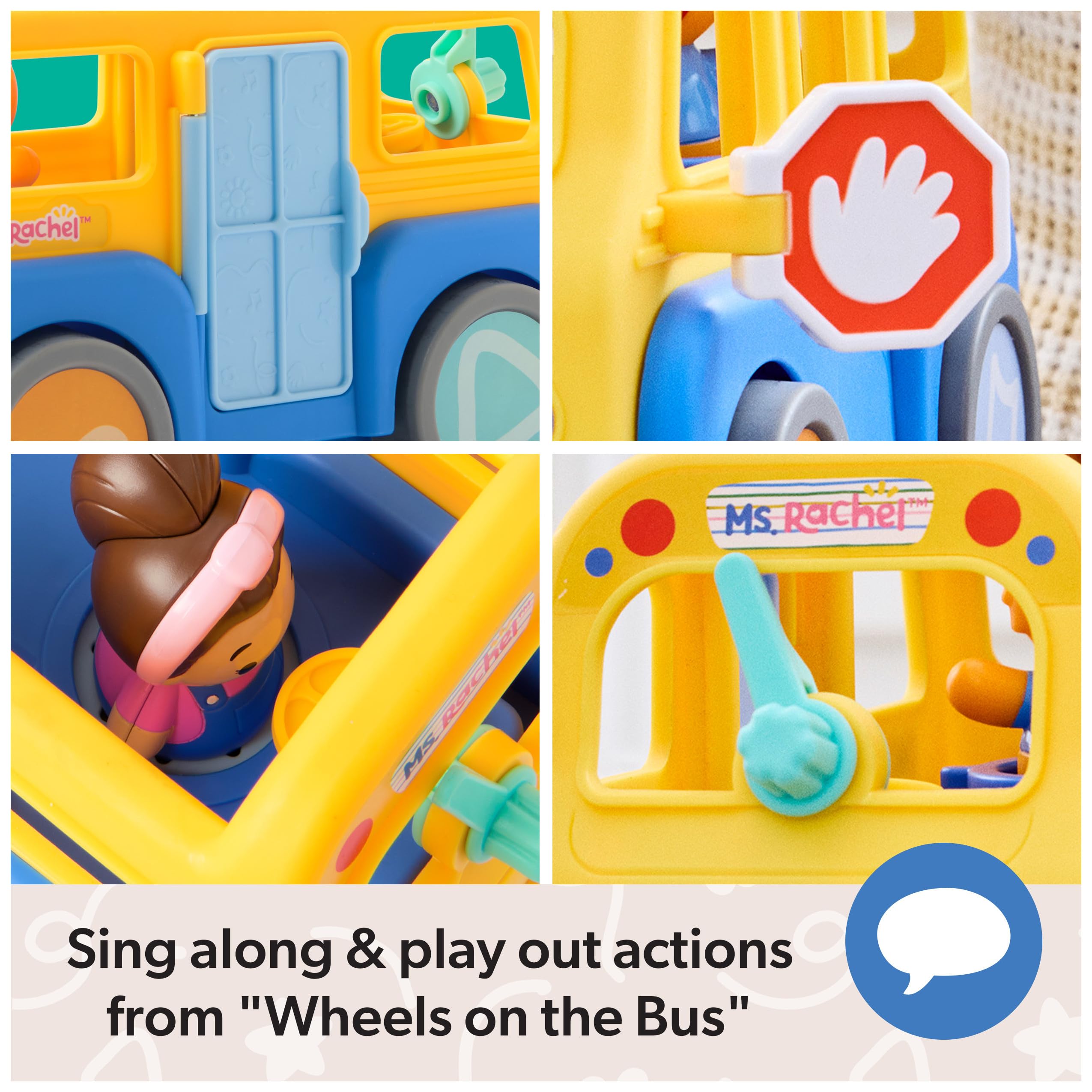 Ms. Rachel Offizieller My First Learning Elektronischer Schulbus mit 2 Figuren, Musik & Sounds, Lernspielzeug & Kleinkindspielzeug für Mädchen und Jungen ab 1-3 Jahren
