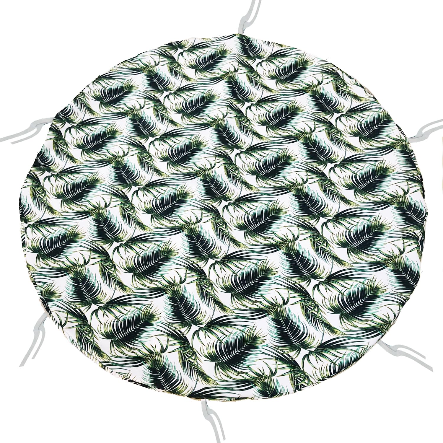 Sqodok Papasan Cushion Cover Only 50in Outdoor Indoor Papasan Chair Cushion Covers Waterproof Papasan Slipcover Papasan Covers for Cushions with Zipper and Ties, Machine Washable, Palm Leaves — image 1