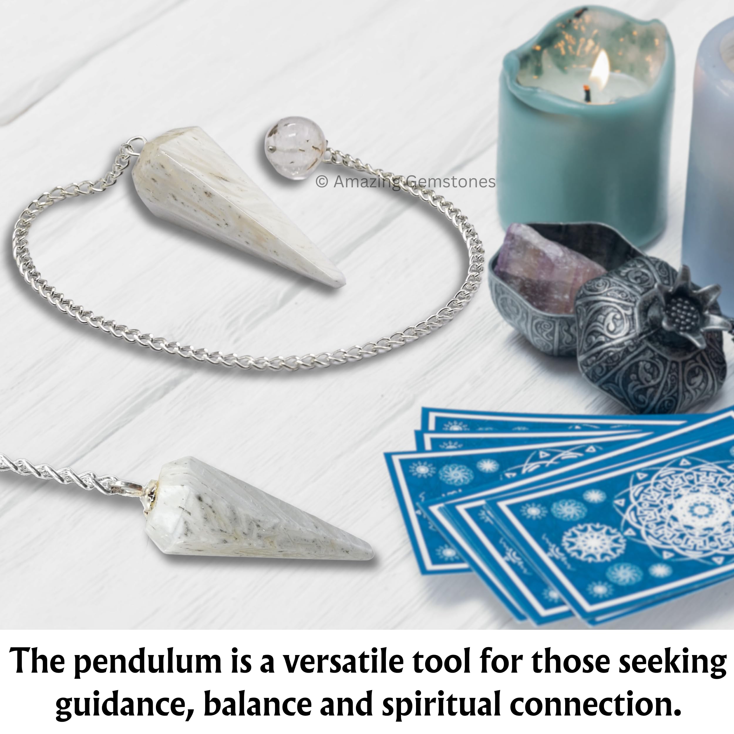Amazing Gemstone Kristallpendel zur Wahrsagerei - Zertifizierte Wünschelrutenkristalle für den Chakra-Ausgleich und die Meditation