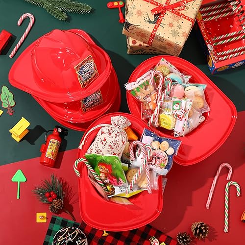 Miniatura 6 de Jiuguva 48 sombreros de bombero para niños de plástico suave sombrero de bombero novedoso casco de jefe de bomberos para fiesta de juegos de rol