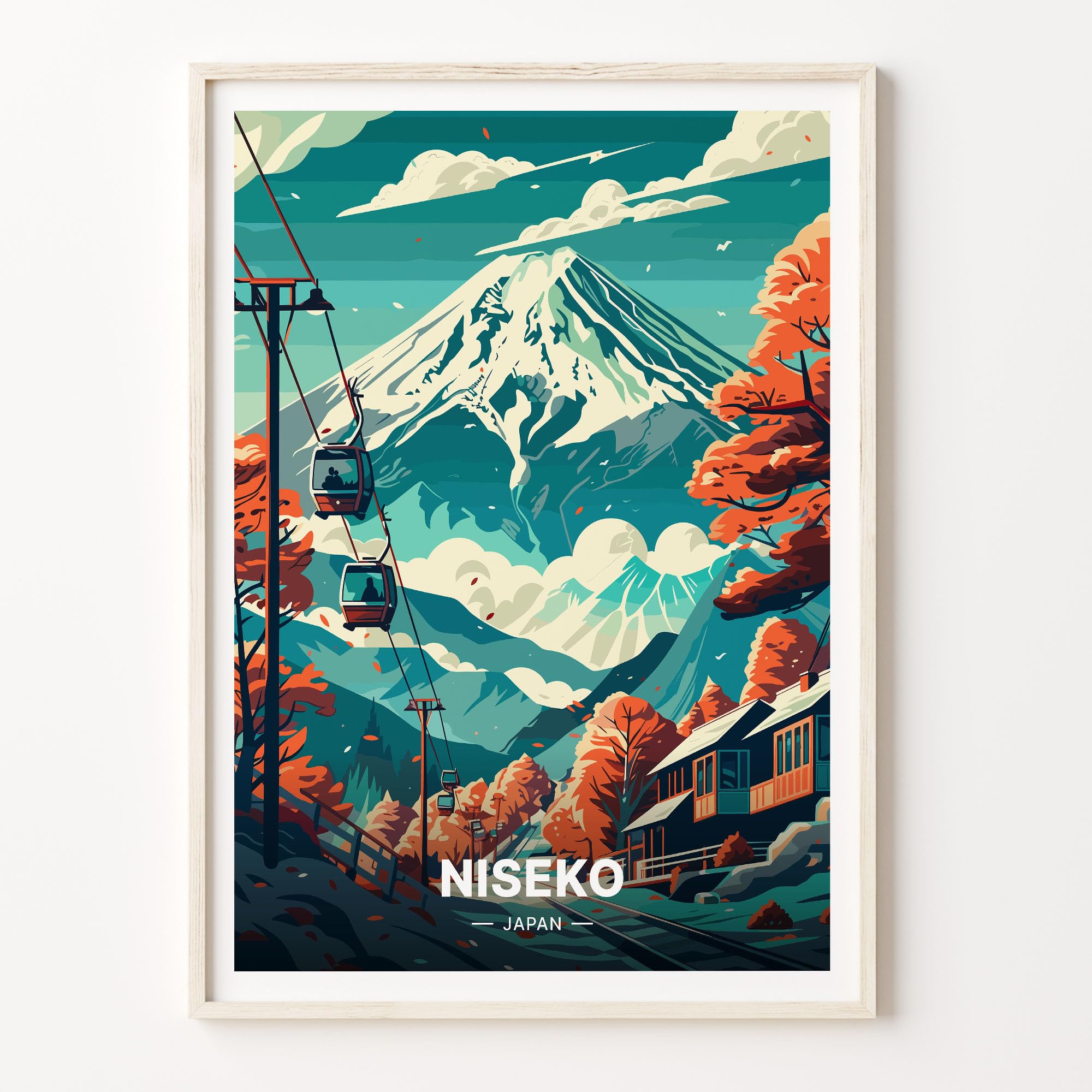 Amazon.com: Niseko Ski Resort Travel Poster, Japan Skiing Wall Art