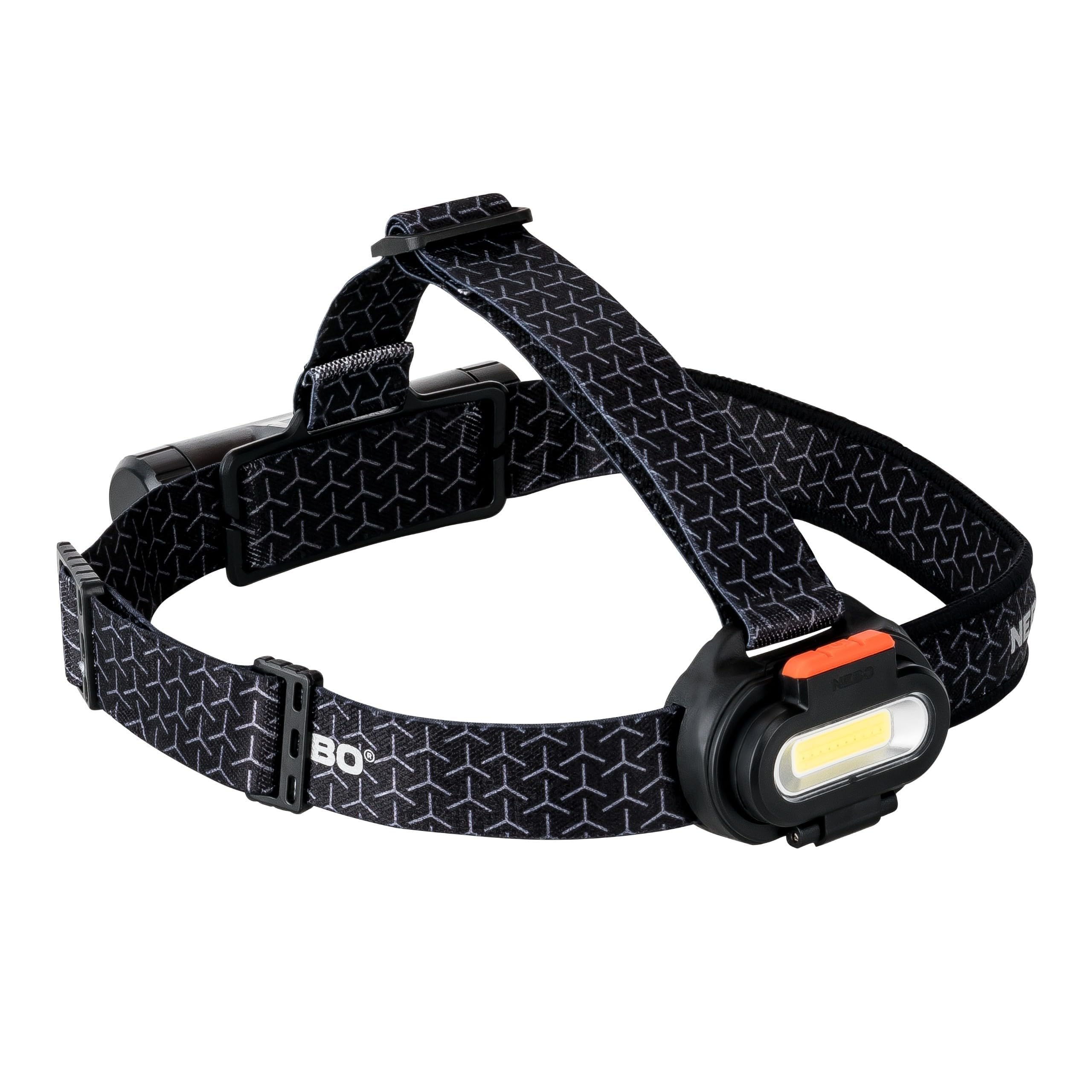 NEBO Einstein 1500 Flex - Kopflampe - Wiederaufladbare Stirnlampe mit 5 Lichtmodi - Wanderausrüstung & Camping Zubehör - Stirnlampe für Outdoor Joggen & Sport