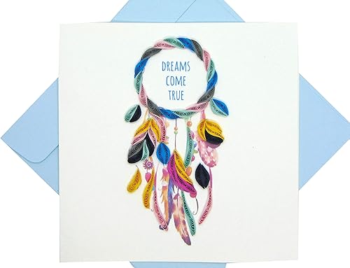 Atrapasueños, tarjeta de felicitación artística quilling para cumpleaños, día de San Valentín, día de la madre, aniversario, gracias, ponte bien, 6