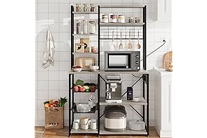 Large Bakers Rack with Power Outlet: IDEALHOUSE 7-Tier Storage Space