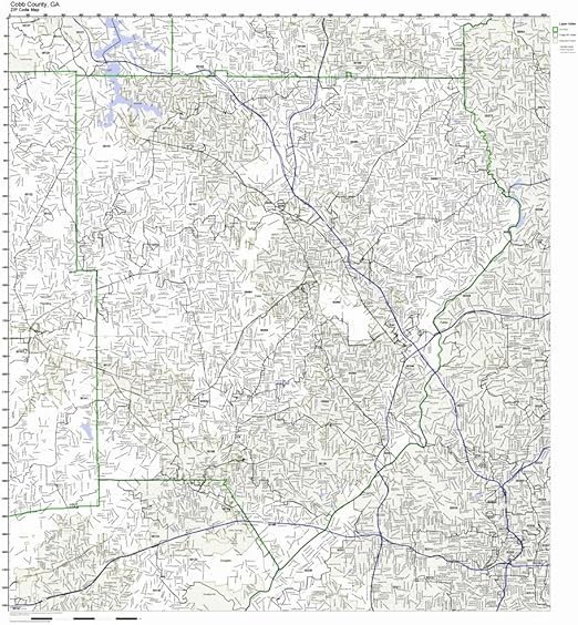 Working Maps Cobb County, GA Zip Code Map Not Laminated Office Products
