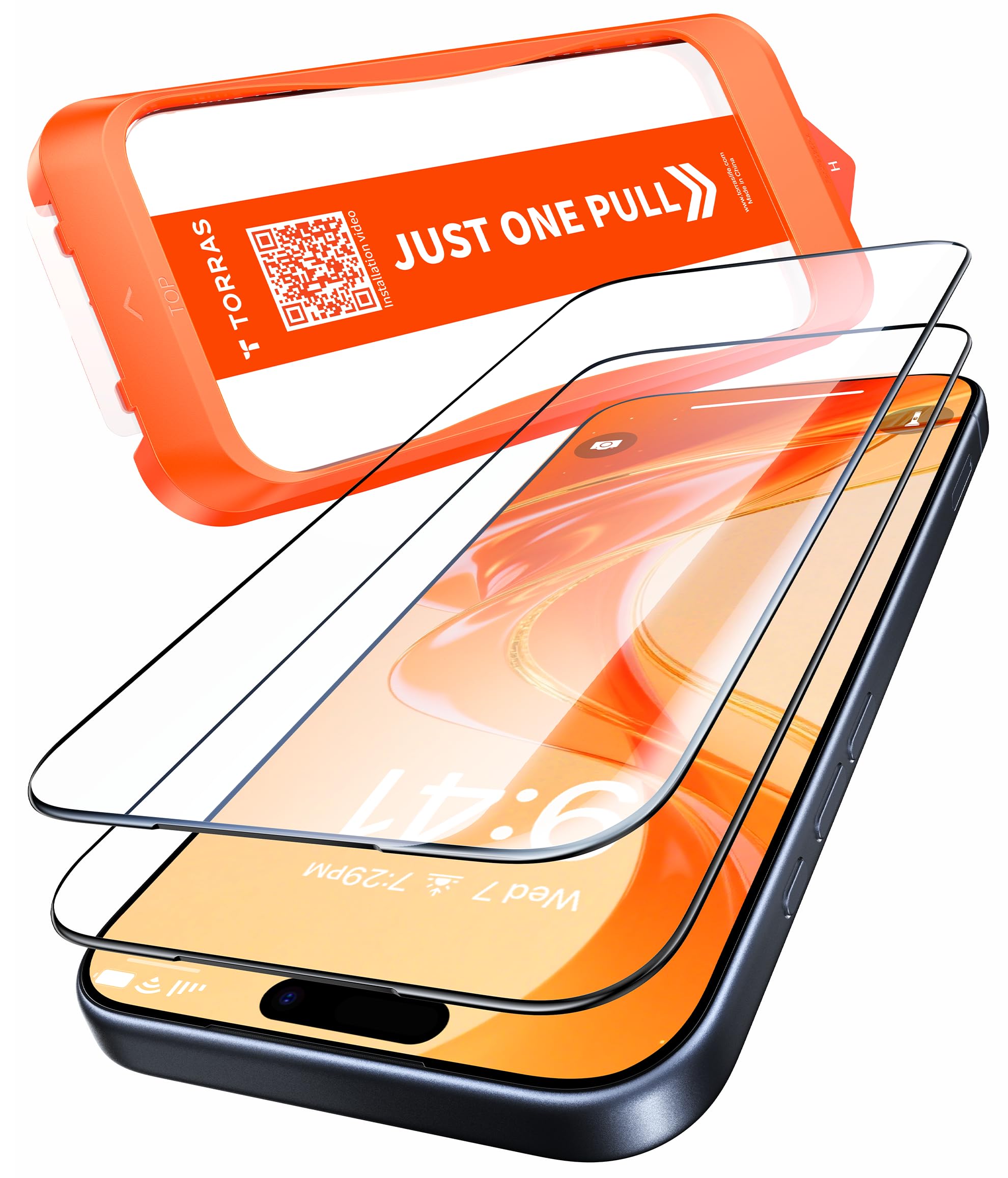 TORRAS For iPhone Air ガラスフィルム 航空宇宙強化ガラス超二重強化 米軍規格 mybestが選ぶ 9H+硬度 全面保護