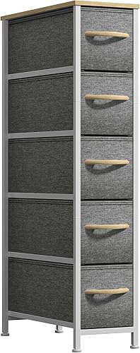 Miniatura 15 de Sorbus Torre estrecha con 4 cajones – Almacenamiento vertical para dormitorio, baño, lavandería, armarios y más, marco de acero, parte superior de