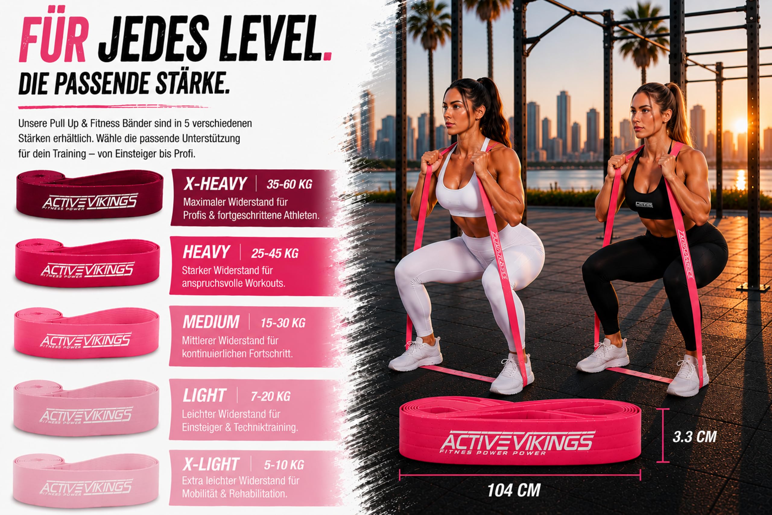 Valkyrie Edition PULL UP - Fasce elastiche per il fitness - Set ideale da 5 - fascia in tessuto per cintura di sicurezza