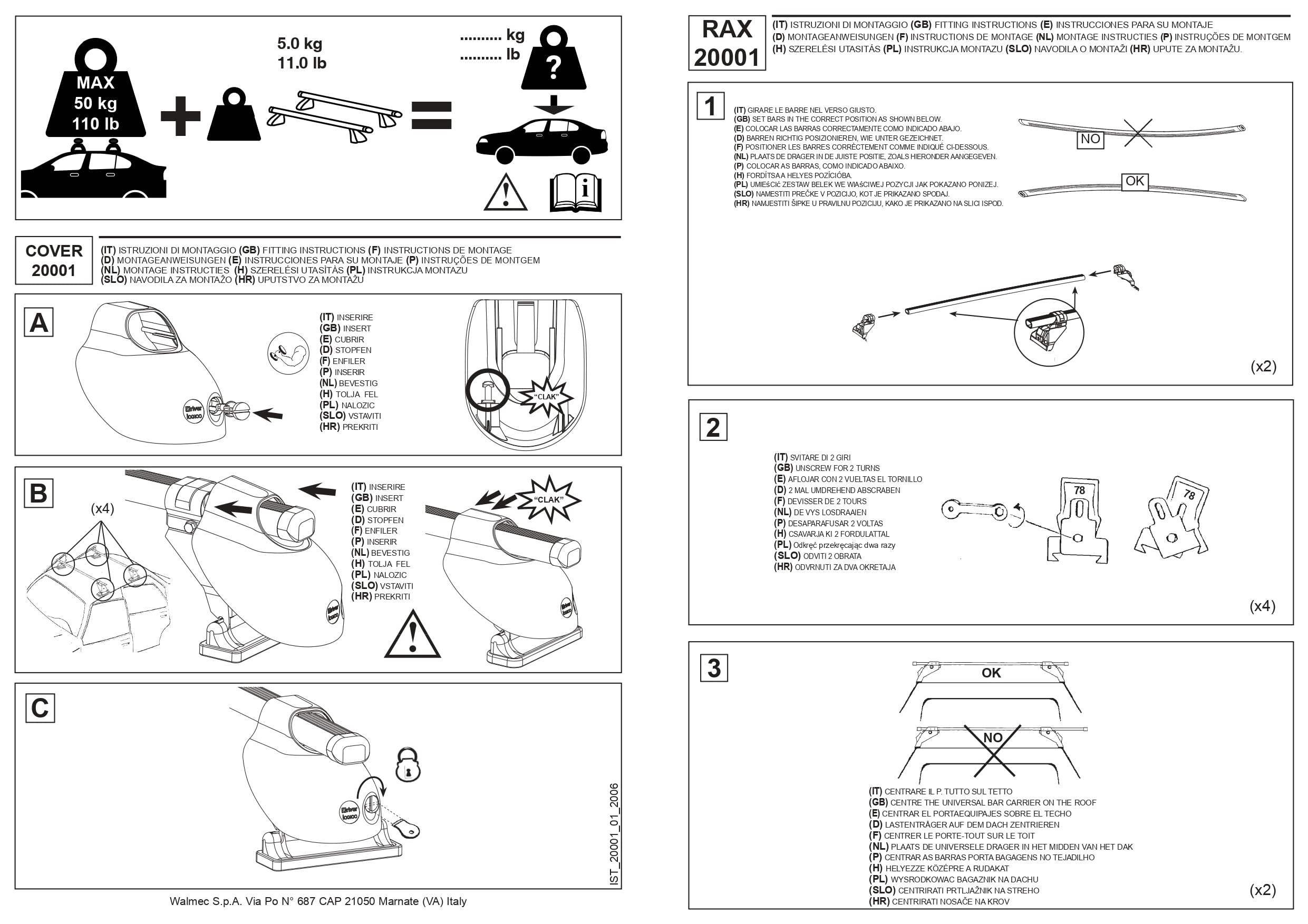 Tetrax Cam Sistema portatutto premontato RAX - cod.20001