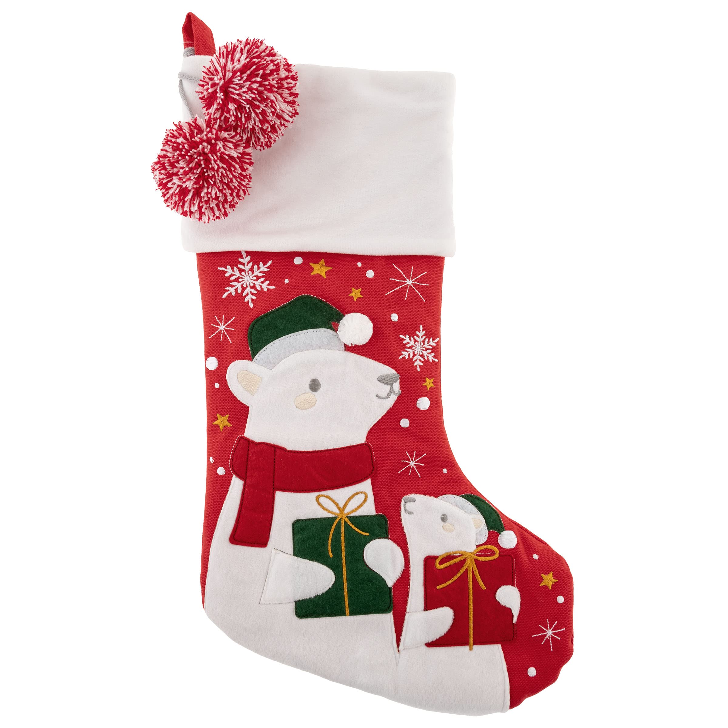 Calcetines bordados navideños de algodón de fieltro el regalo ideal de oso polar