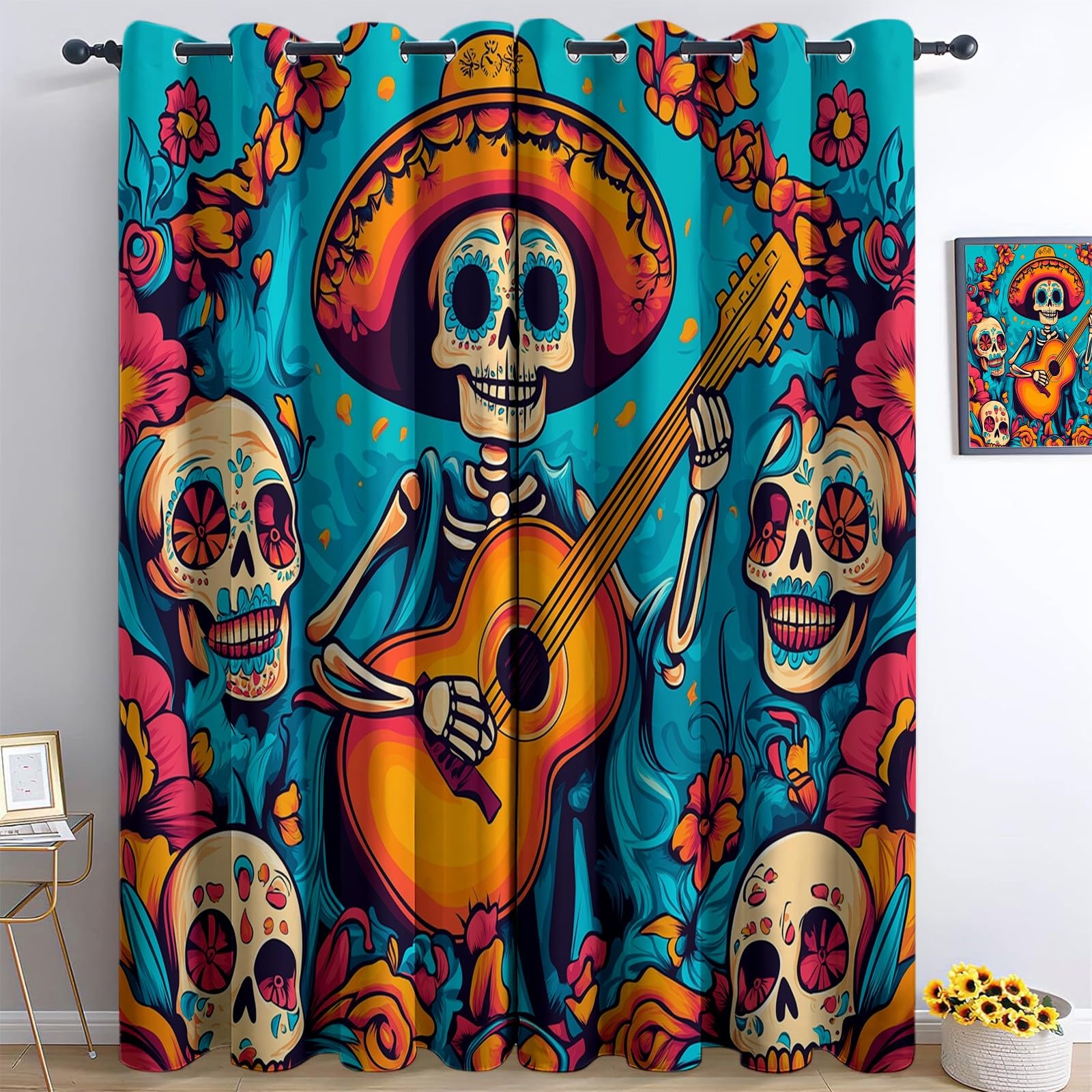 Rideaux intérieurs salon ambiance mexicaine pour enfants