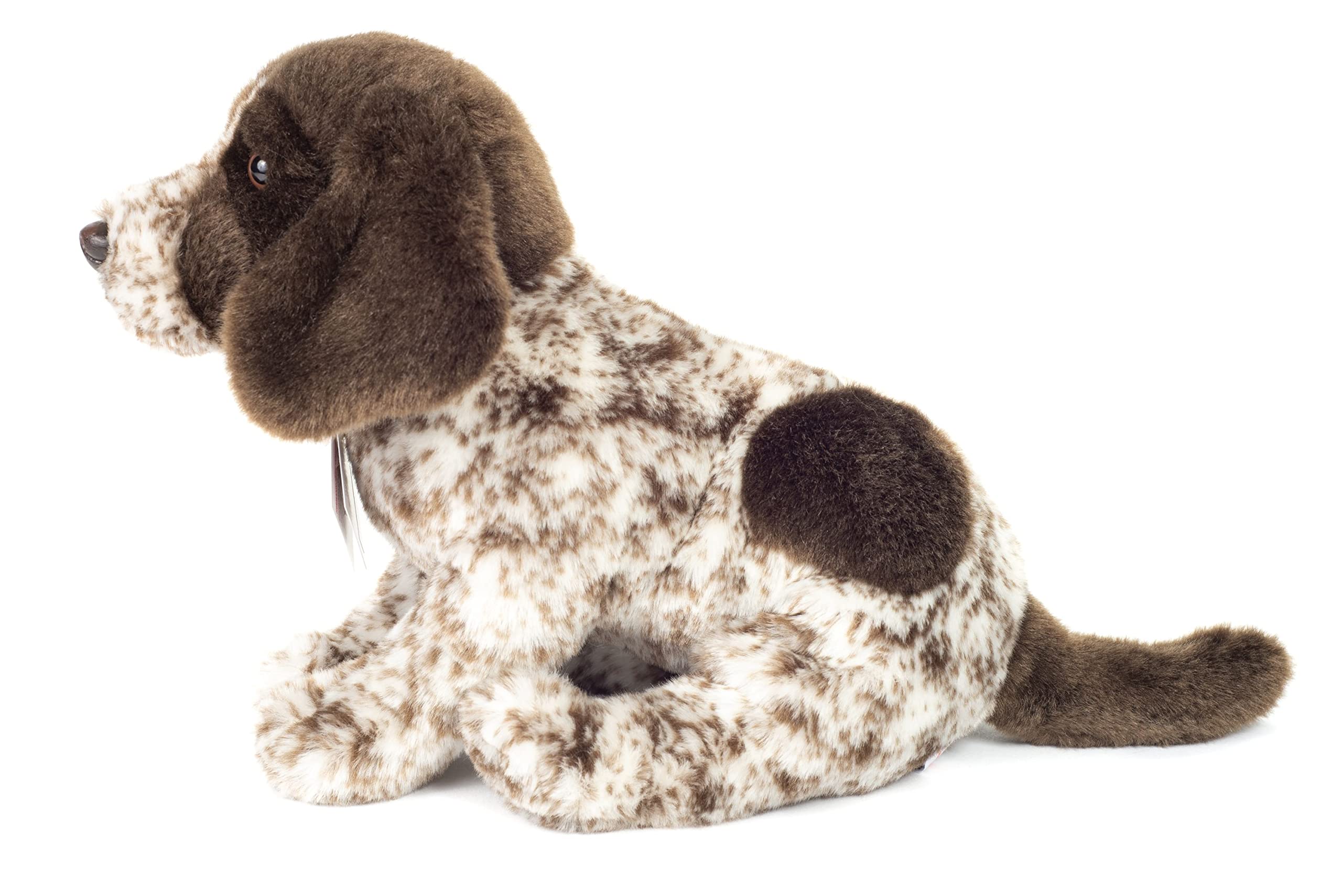 Teddy Hermann 91968 niemiecki szczeniak z drucianego włosa, 30 cm, przytulanka, pluszowa zabawka z wypełnieniem z recyklingu