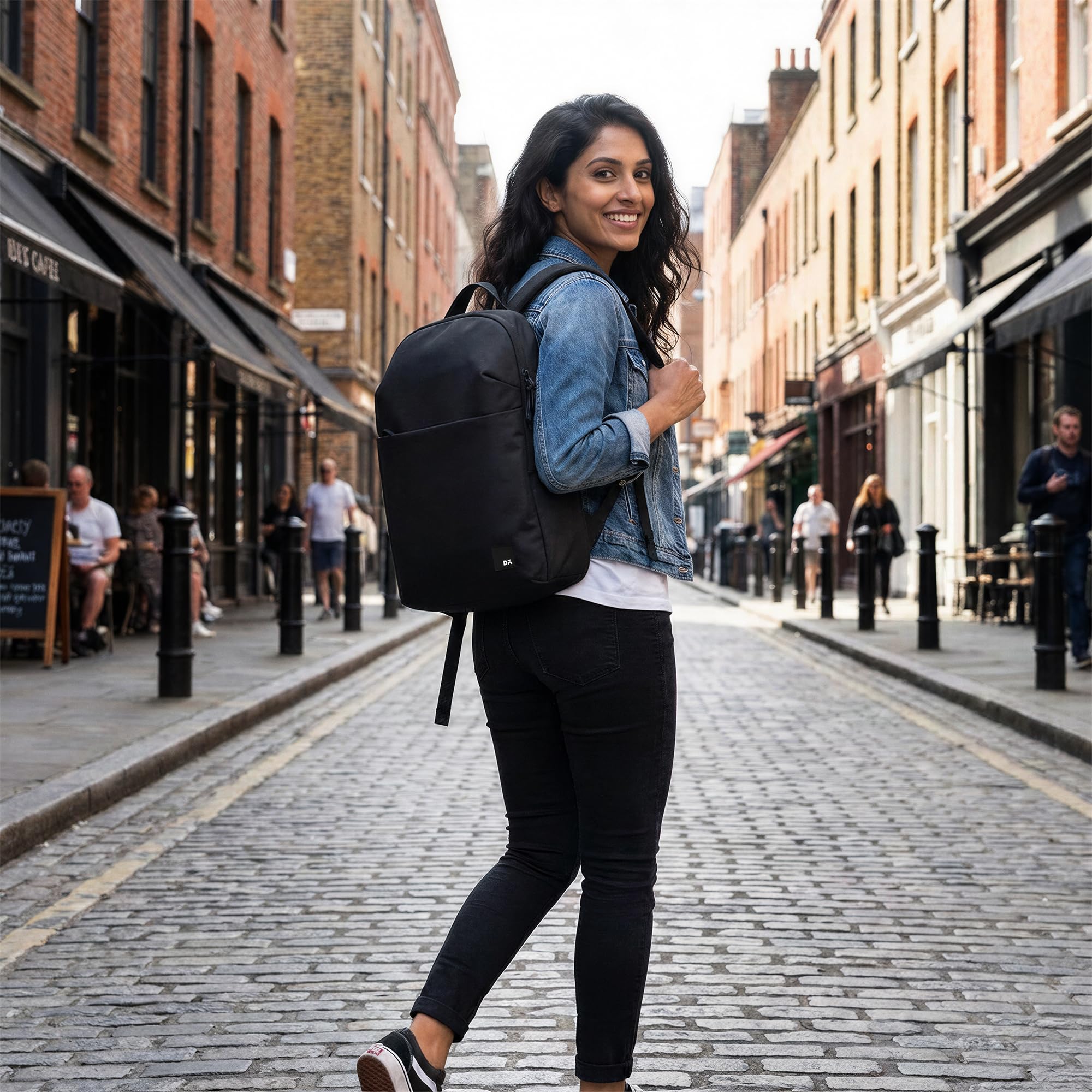 DailyObjects Backpack Ultra Light Office/Travel Laptop Backpack for Men & Women with 15inch Compartment, Water-Repellent, MultiPocket, Bottle Holders with Trolley Strap Black — Amazon image 9