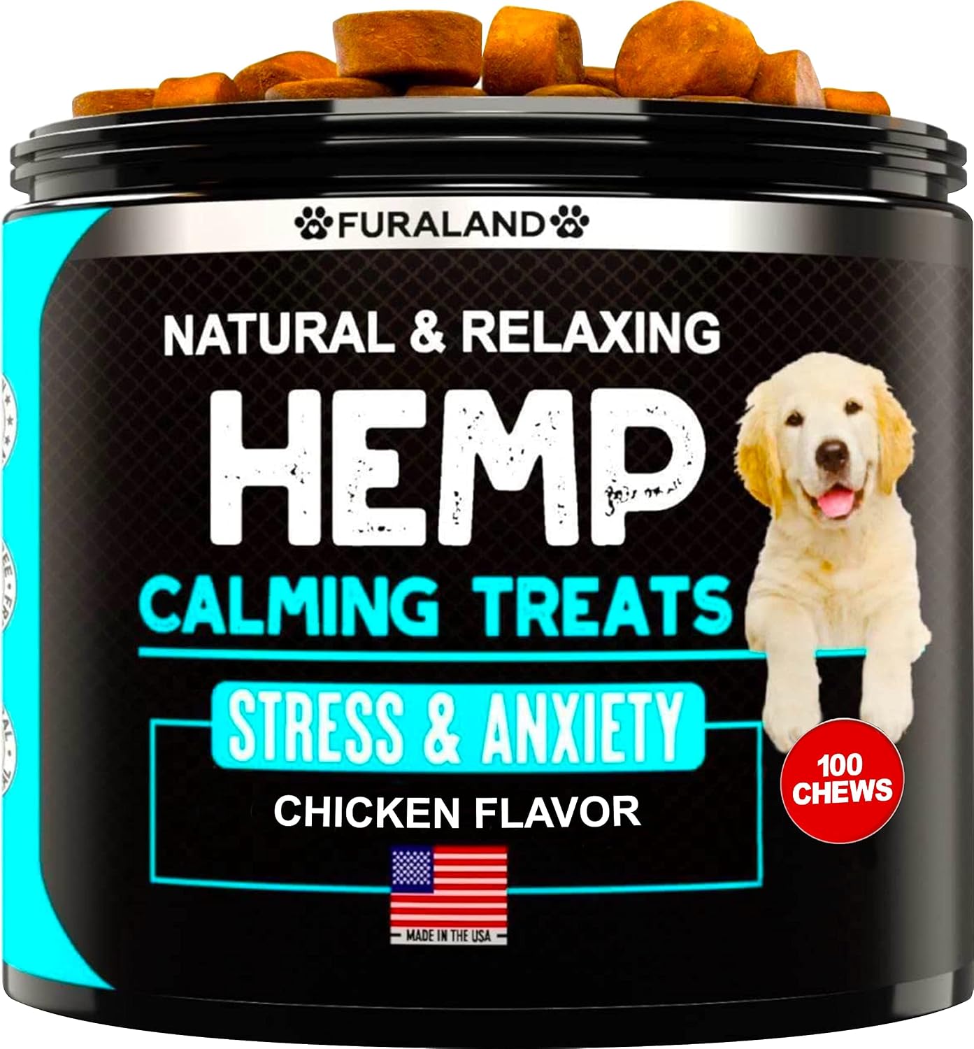 Hemp Calming Chews for Dogs with Anxiety and Stress - Dog Calming Treats - Storms Barking Separation - Valerian Root - Melatonin - Hemp…
