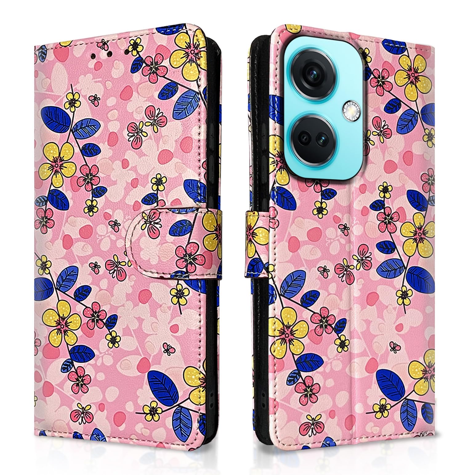 Pikkme OnePlus Nord Ce 3 5G Flip Cover for Girls Leather Finish | Inside TPU with Card Pockets | Wallet Stand and Shock Proof | Complete Protection Flip Case (Pink Flower) (B0CGJCZ3Q4) Amazon Price History, Amazon Price Tracker