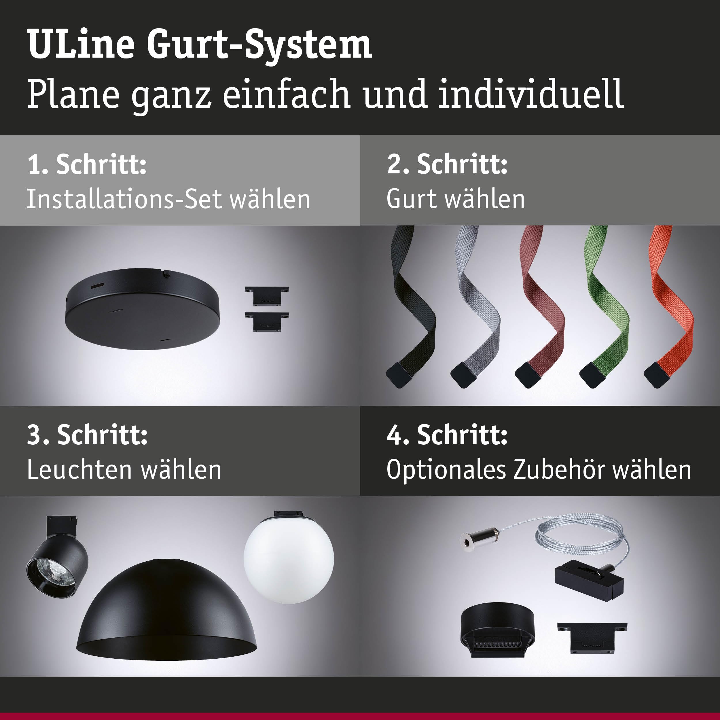Paulmann ULine Gurt Basisset 10m max. 150W Schwarz