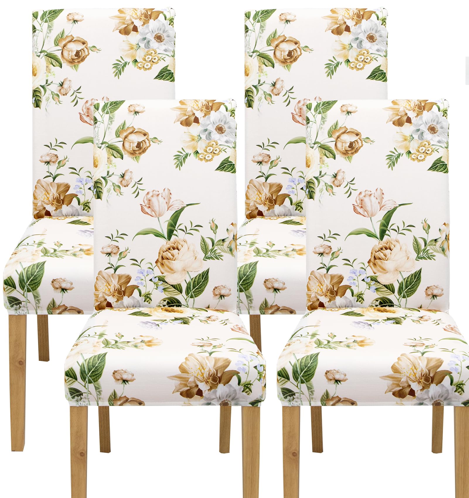 Comfy Gate 4 Pack Dining Room Chair Covers, Chair Covers for Dining Room Set of 4, Elastic Dining Chair Slipcovers, Dining Chair Slipcover, Kitchen
