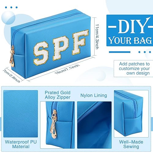 Miniatura 2 de Sanwuta 9 bolsas de maquillaje de piel sintética, bolsa de cosméticos, bolsa de maquillaje, bolsa de cosméticos lisa, bolsa de cosméticos