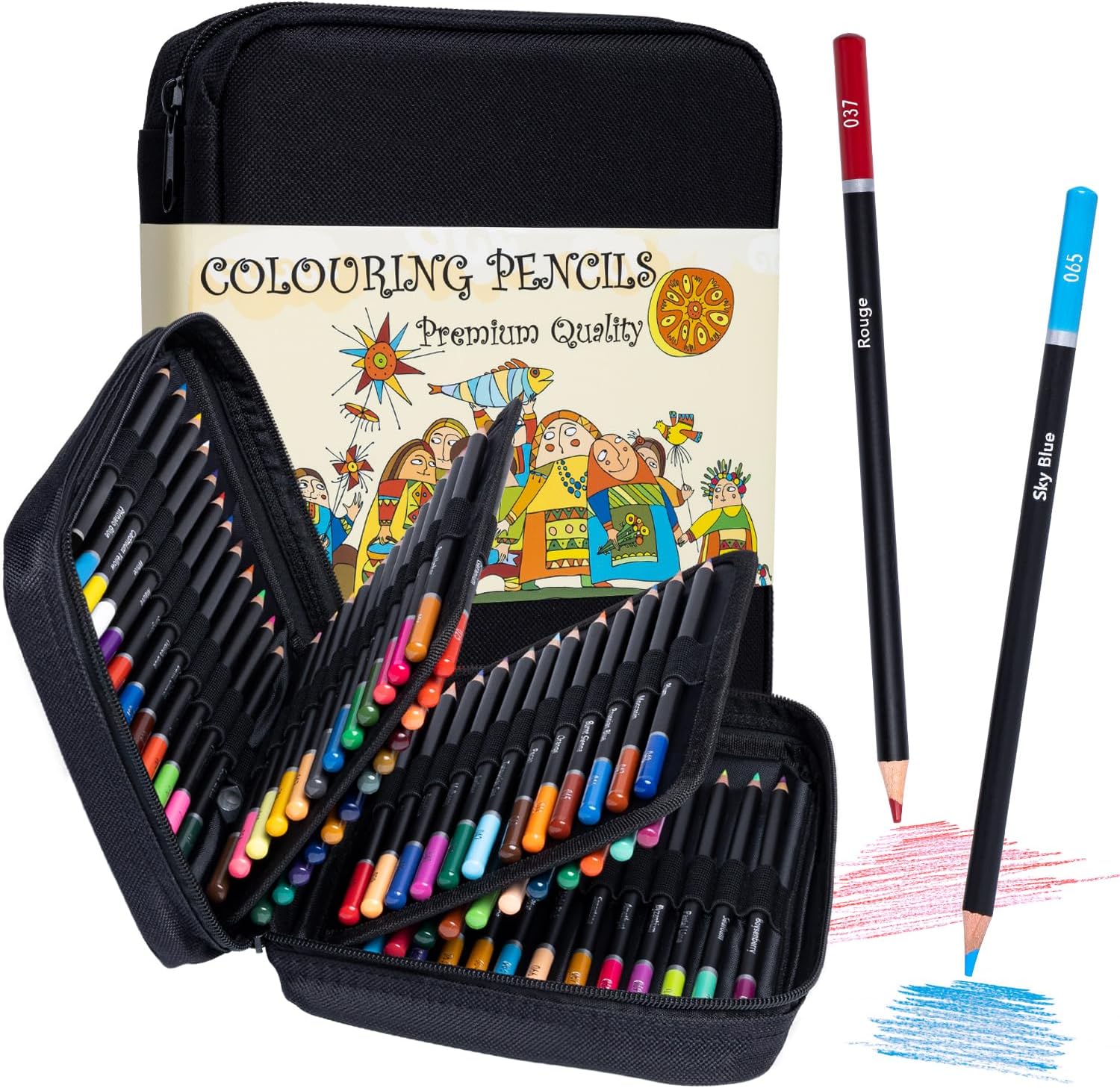 Colored Pencils, Set of 72 Colors, Quality Soft Core oil Based Colored