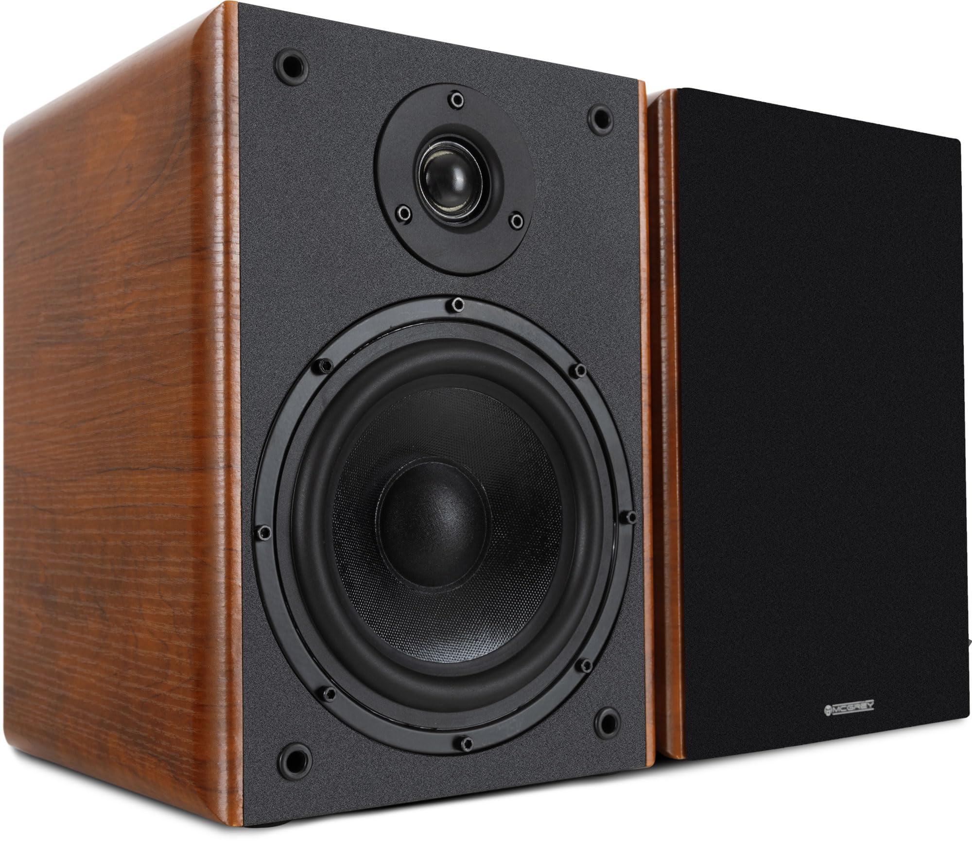 McGrey BSS-365 BN Coppia Diffusori da Scaffale HiFi 6, Casse HiFi Compatte | Potenza: 60 Watt (RMS)/ 120 Watt (Peak), Sistema 2 Vie, Woofer 6, 5" (16, 5 cm), Tweeter 1, 0" (2, 54 cm) con cupola in seta