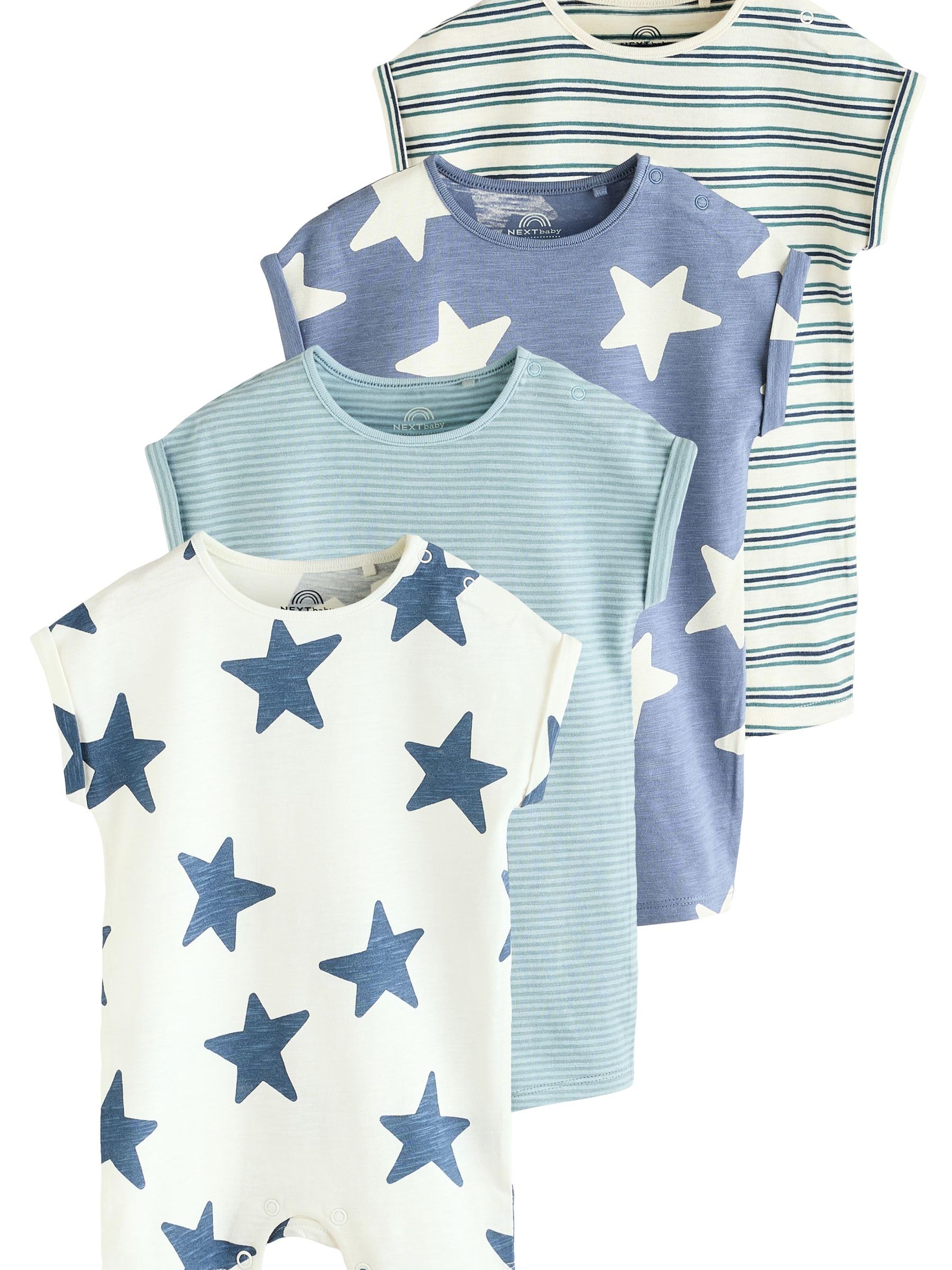 NEXT Bambini Confezione da 4 tutine per neonati in 100% cotone