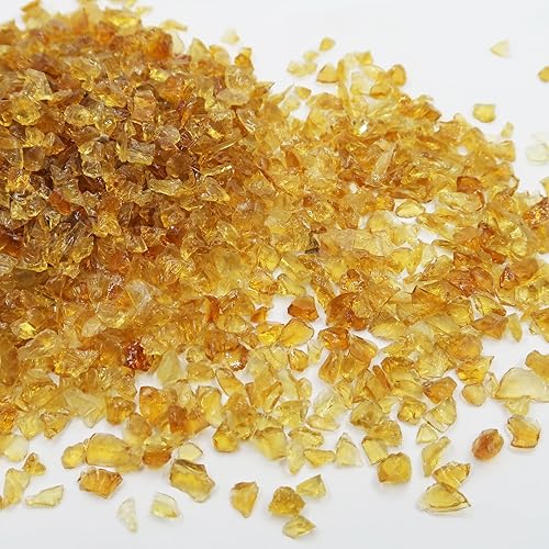 Chips de vidrio triturado irregulares marrones de 0.15 a 0.236 pulgadas, mini hoja de cristal roto para relleno de jarrón, molde de resina para