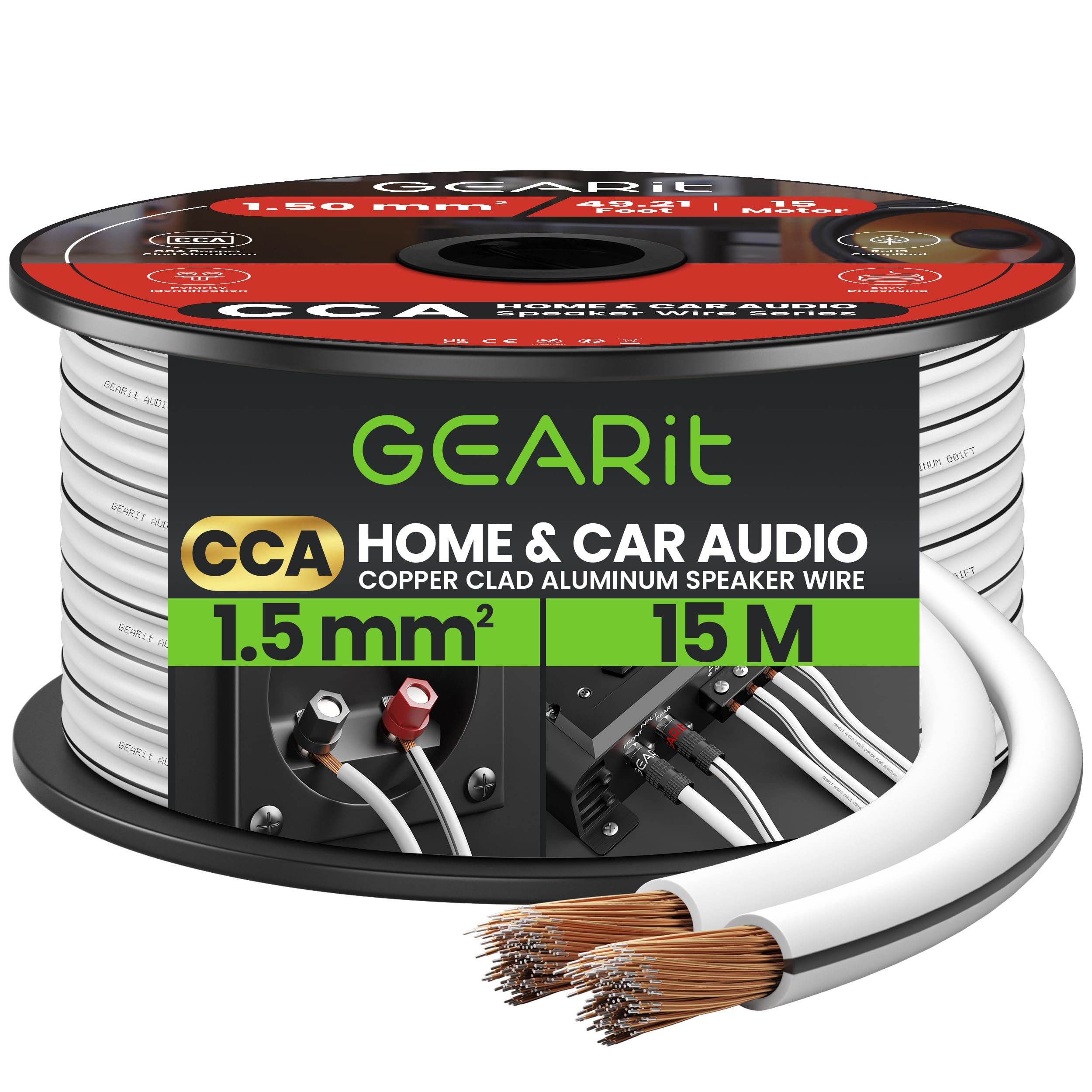 Cable de altavoz de 15 metros para conectar altavoces sin perder espacio 8