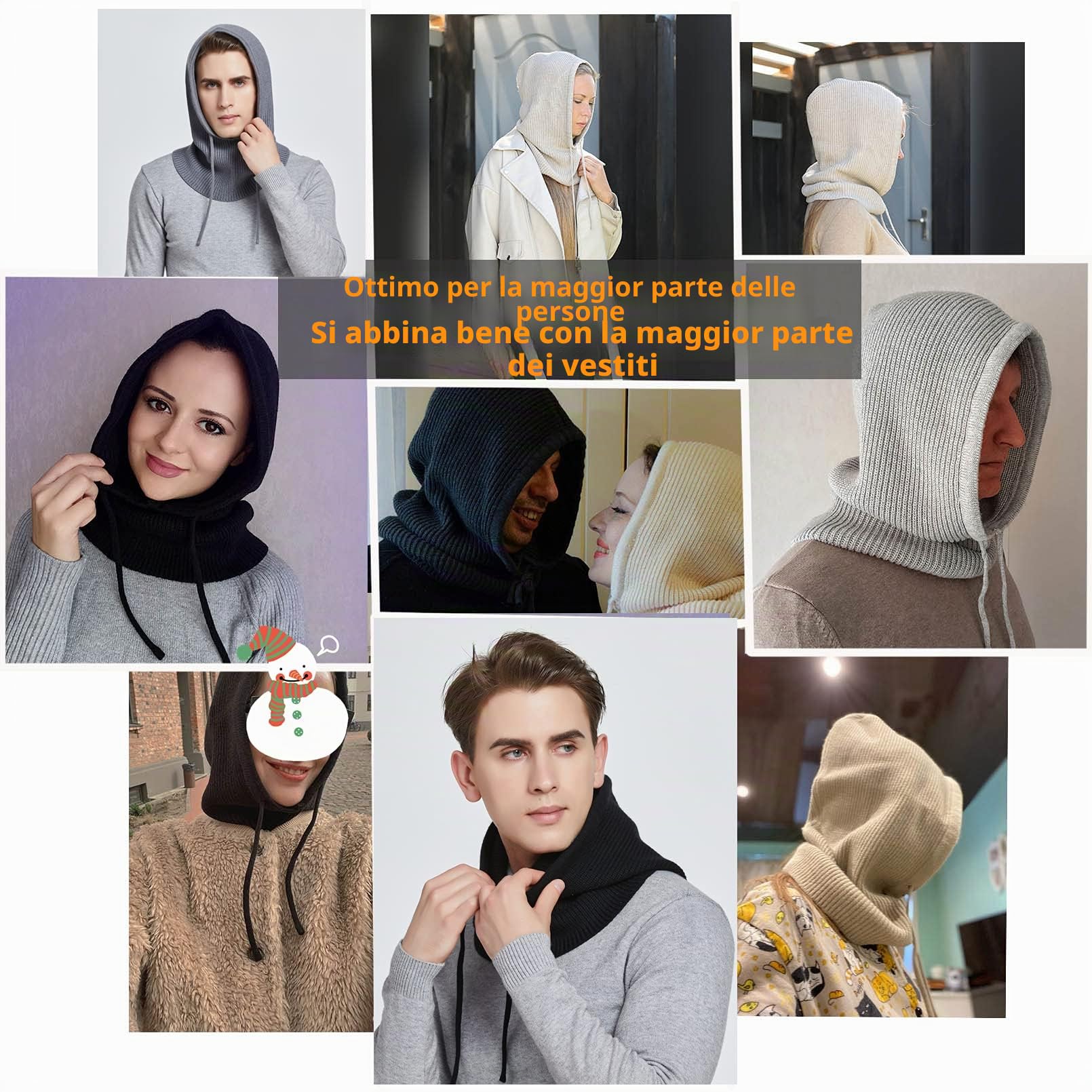 Facecozy Cappelli e Sciarpa Invernale Donna, Passamontagna, Berretti in Maglia con Coulisse e Cappellini Caldi