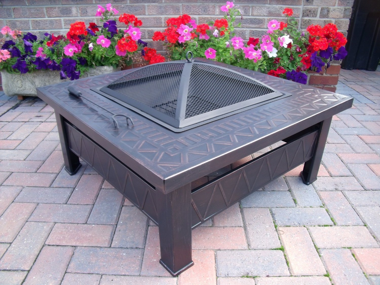 Garden Patio Fire Pit Decking Heater Metal Firepit Brazier Barbecue Table A