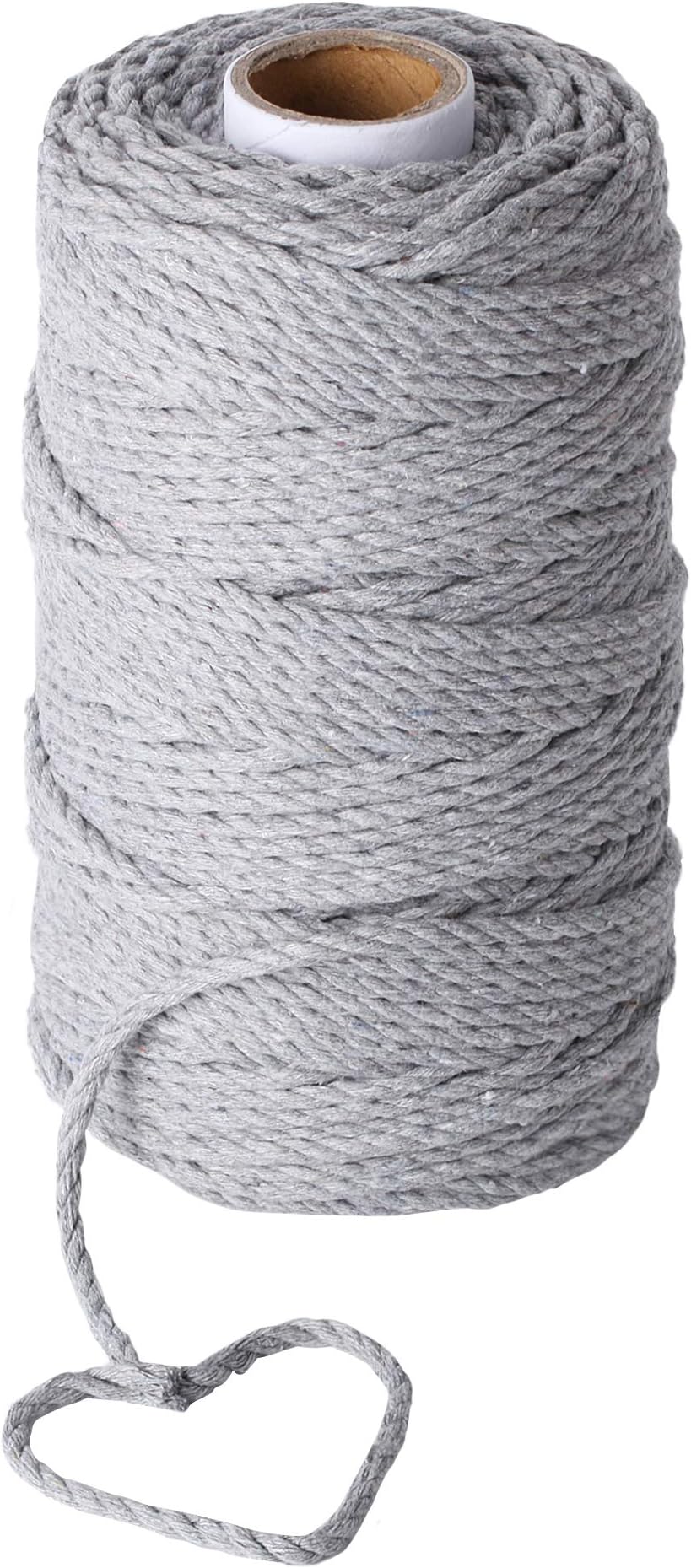 Stillness Crafts Macrame Cord 3mm Grey - Best for Macrame Plant Hangers Macrame Wall Hanging Macrame Supplies Cotton Yarn Macrame Rope