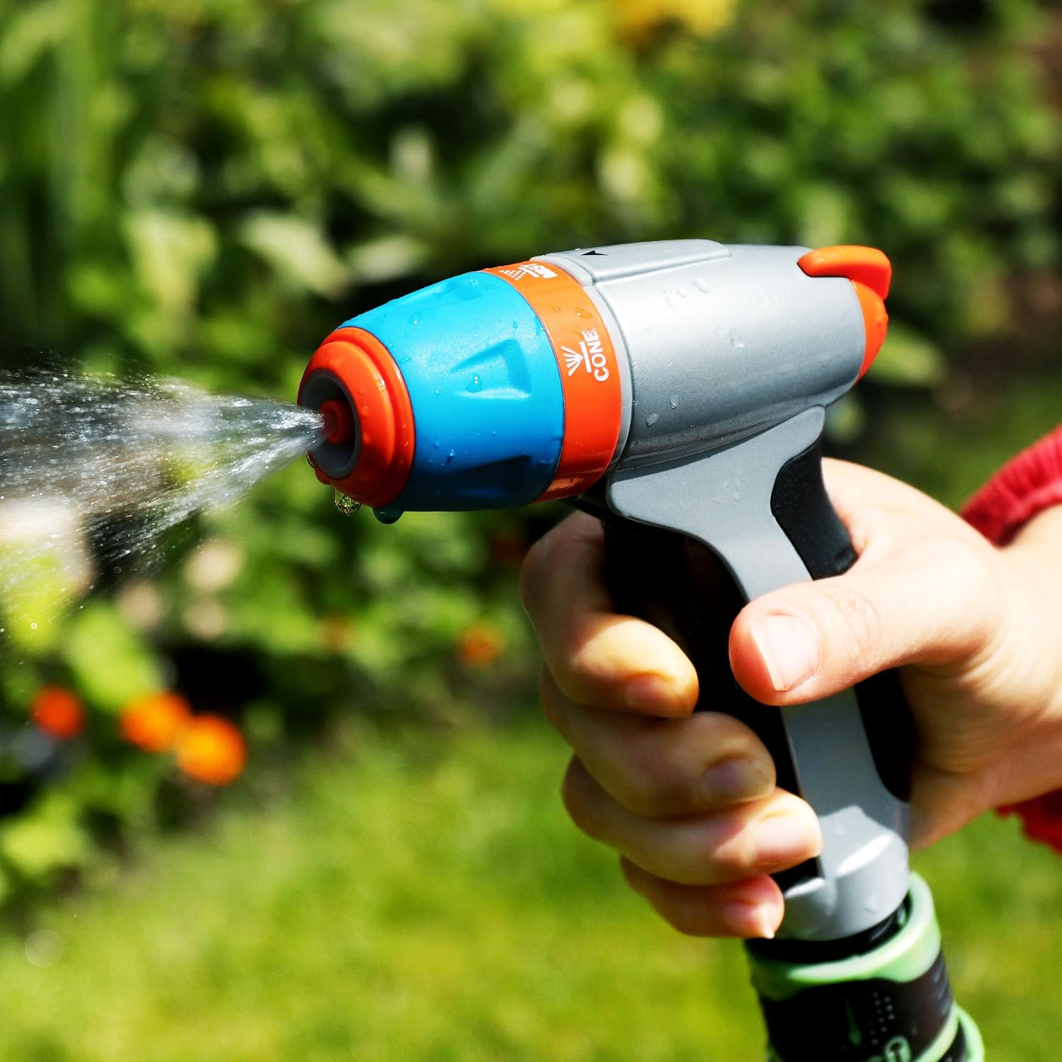 GRÜNTEK Metal Garden Hose Spray Gun - Hosepipe Gun with 3 Patterns (Jet/Mist/Cone), 2. 3-spray Modes - High Pressure, 191 x 119 x 28 mm - Image 5