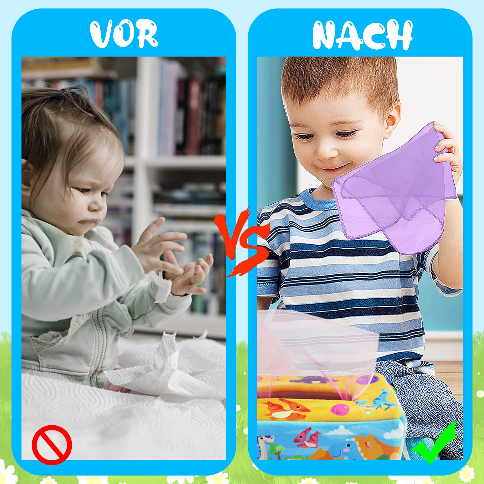 Jouet Montessori 6 En 1 En Bois - Boîte à Mouchoirs, Horloge, Engrenages, Trieur De Formes | Pour Bébé Dès 1 An | Éducatif Et Sûr