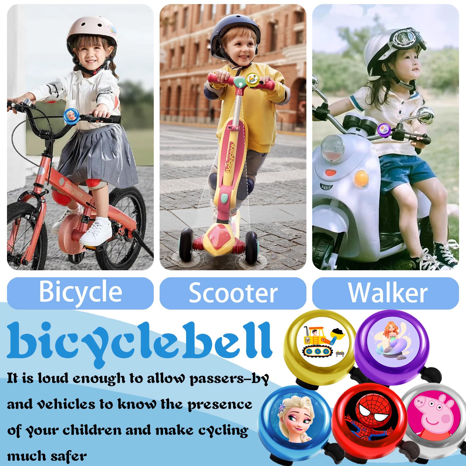Sonnette Vélo Enfant Licorne VIDSTW - En Silicone - Appui Simple - Pour Guidon <2.2cm - Sécurité Et Fun