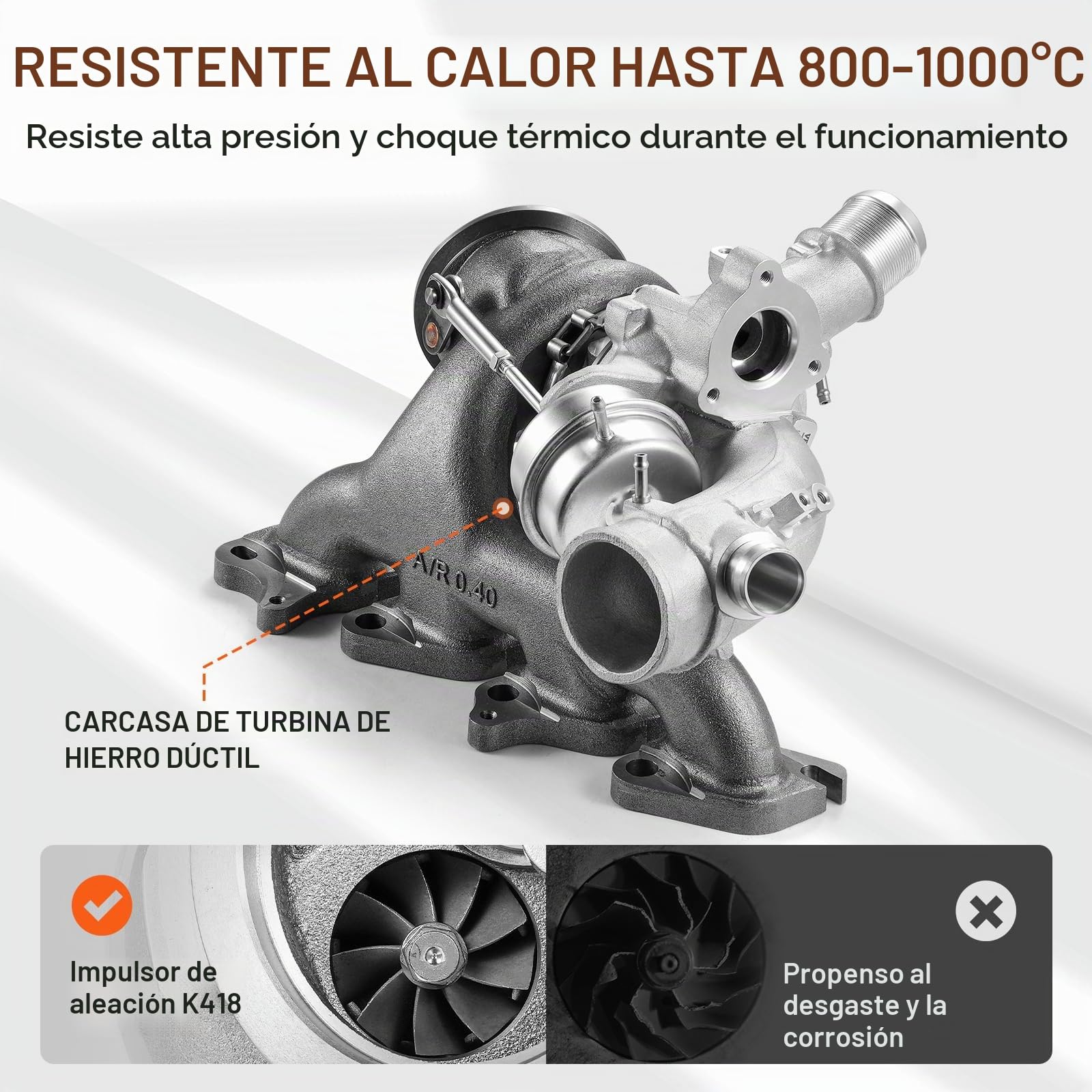 VEVOR Turbo con Kit Juntas, Turbocompresor a Motores de Automóviles, Compatible con Chevy Chevrolet Cruze 2011-2019, 1.4T, 781504-5001S, 781504-0005, 55565353, 781504-0001, 860156, 330 x 270 x 195 mm