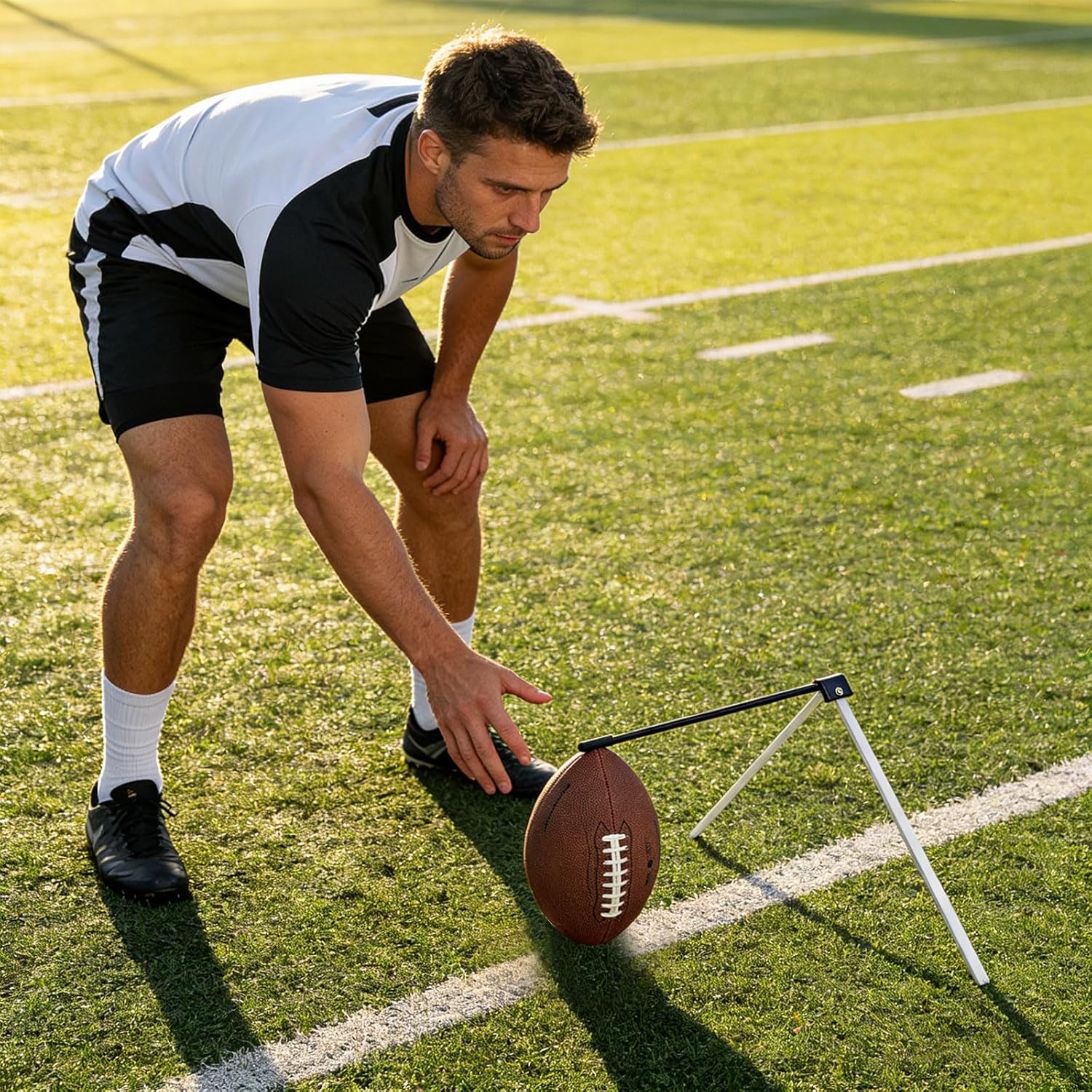 Effective Football Practice Stand with Metal Structure for Accurate Strikes Sturdy Football Shirt