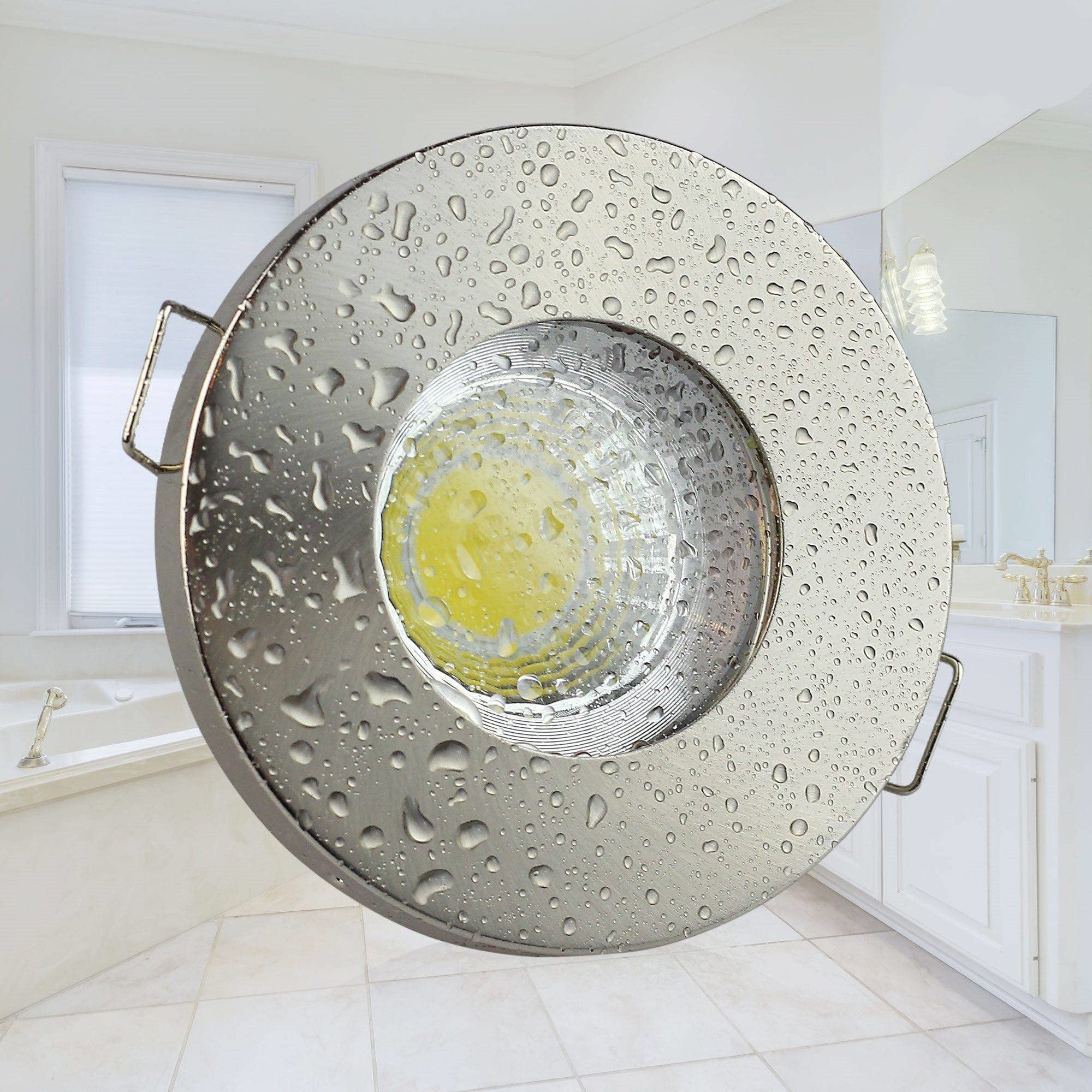 6x Downlight blanco frío 5 vatios cromo LED super plano redondo 12V con transformador - adecuado para el baño, uso exterior, IP44 - incluyendo bombilla y enchufe GU10 - agujero de