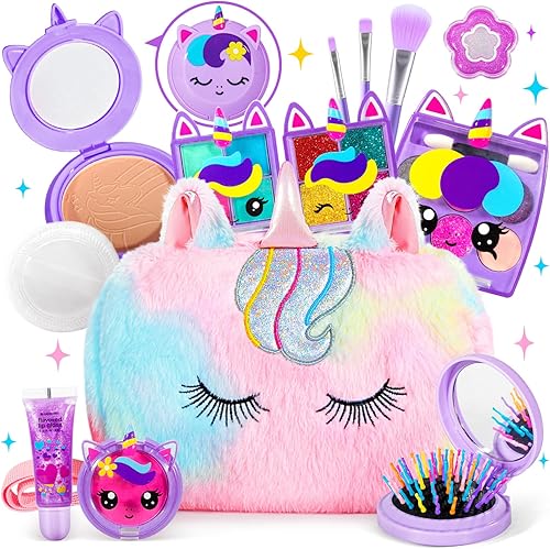 Miniatura 10 de ULOVEME Kit de Maquillaje Real para Niñas - Real, No Tóxico, Juguete de Maquillaje Lavable - Regalo de Juguetes Umicorn para Niñas de 3 4 5 6 7 8 9