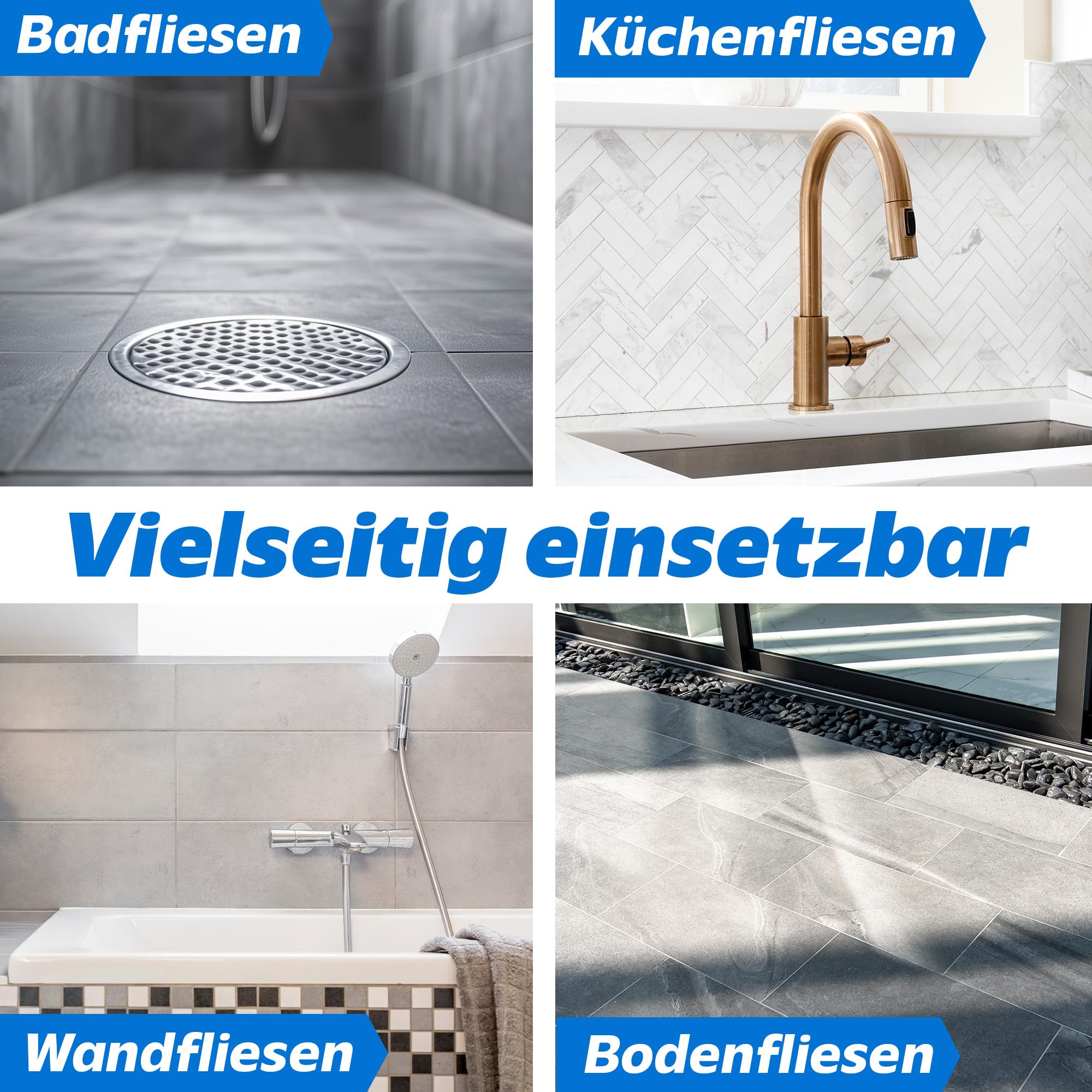 PRINOX 4x 1000ml Fliesenreiniger & Fugenreiniger Konzentrat EXTRA STARK - Reiniger zum Entfernen von hartnäckigen Verschmutzungen, Kalk oder Seifenresten im Bad